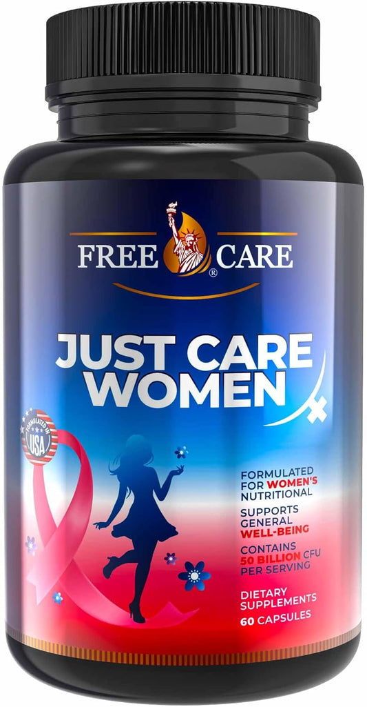 Women's Probiotic 50 Billion CFU Supplement with 8 Strains, Cranberry Extract, Acidophilus, Prebiotics & Selenium - 60 Capsules for Digestive & Feminine Health - Gluten & Dairy Free