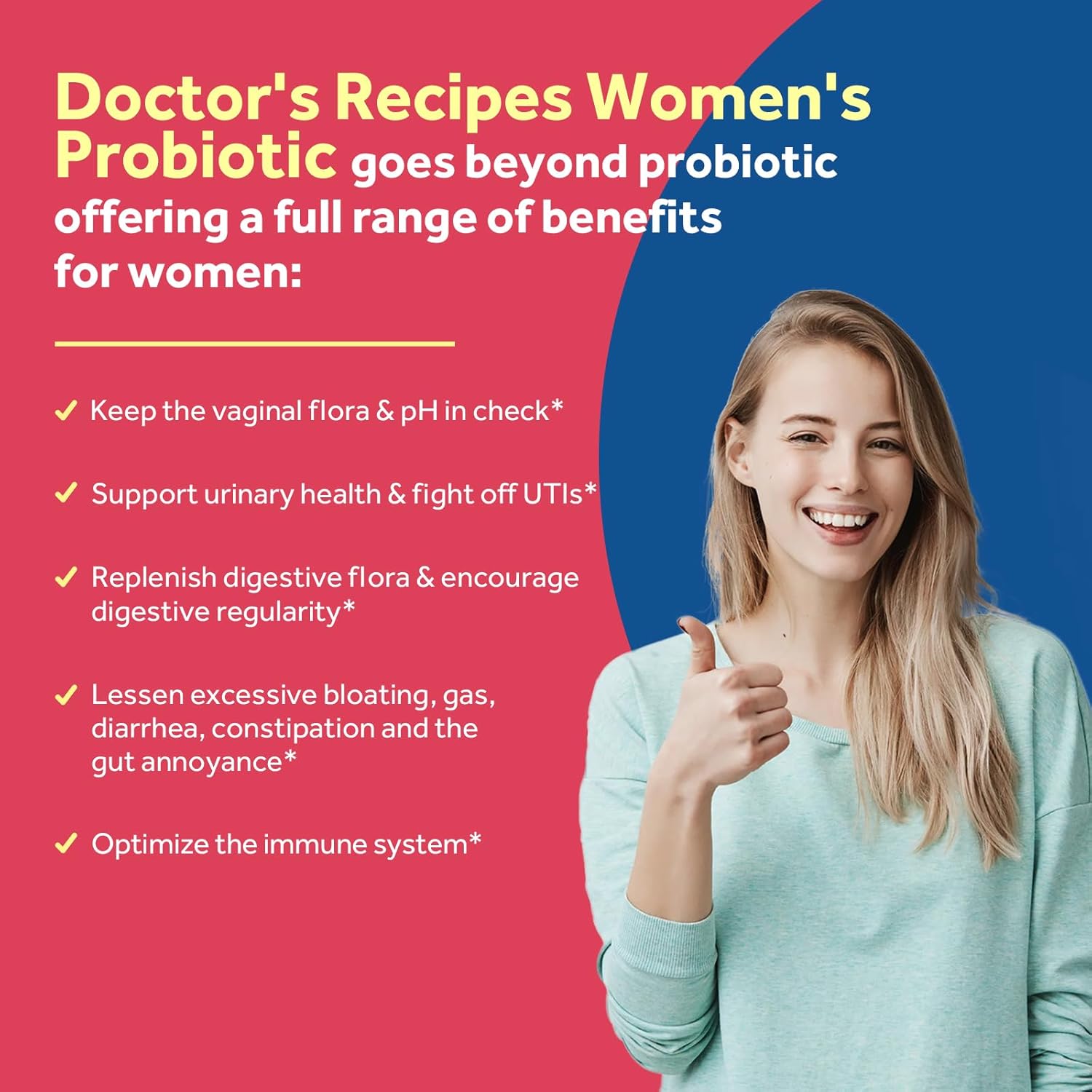 Women's Probiotic Blend with 200 Billion CFUs, 36 Strains, Prebiotics, Enzymes, Cranberry - Supports Vaginal, Urinary, Digestive & Immune Health - 30 Capsules