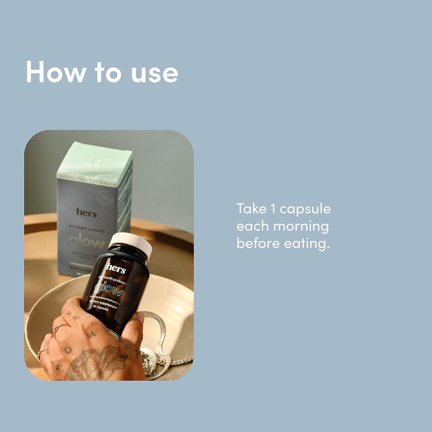 Women's Probiotic Glow Supplement for Clear, Radiant Skin - Gluten Free, Non-GMO, Vegetarian - 30 Capsules by HIMS & HERS