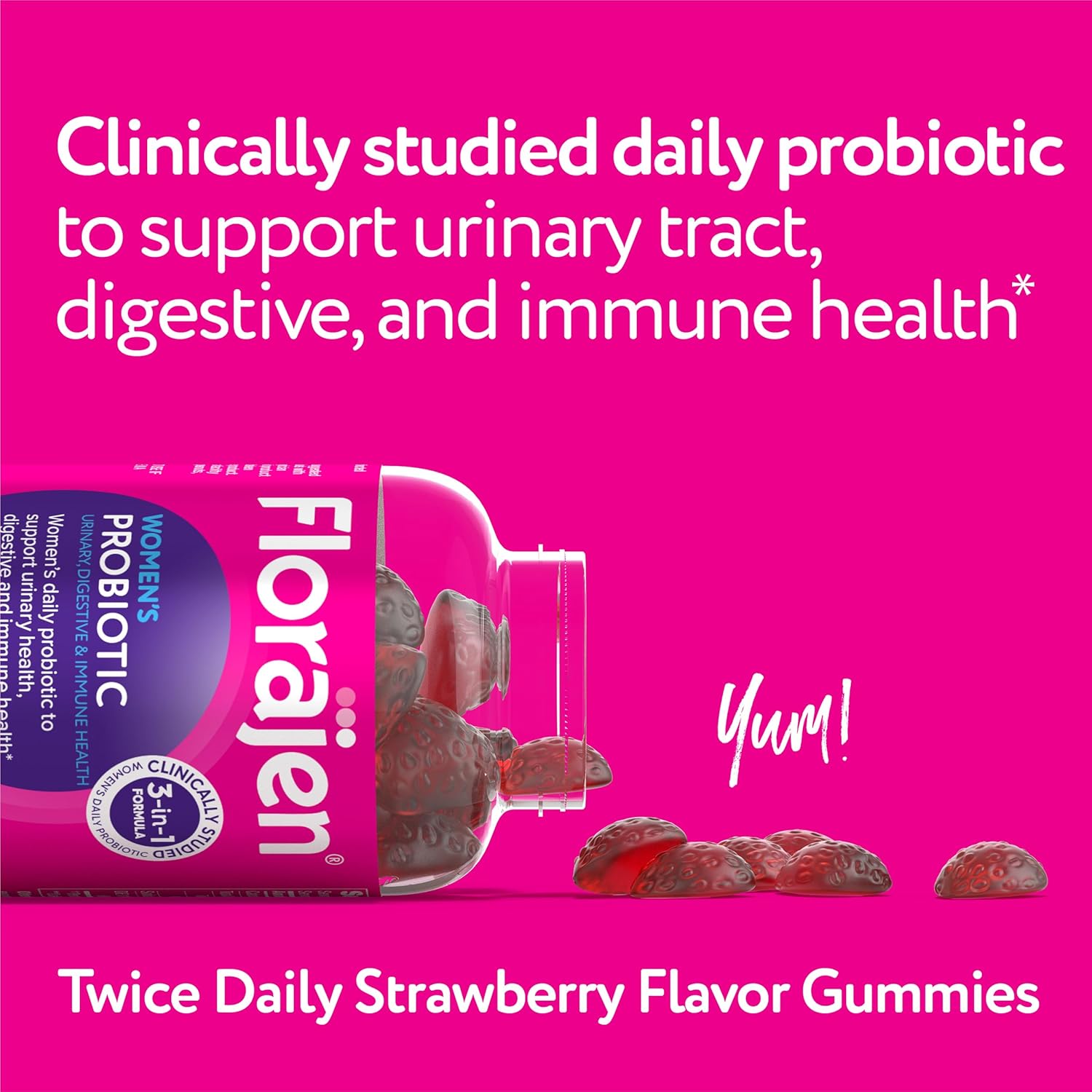 Women's Probiotic Gummies for Urinary Health, Immune Support, and Digestive Supplement - 40 Count