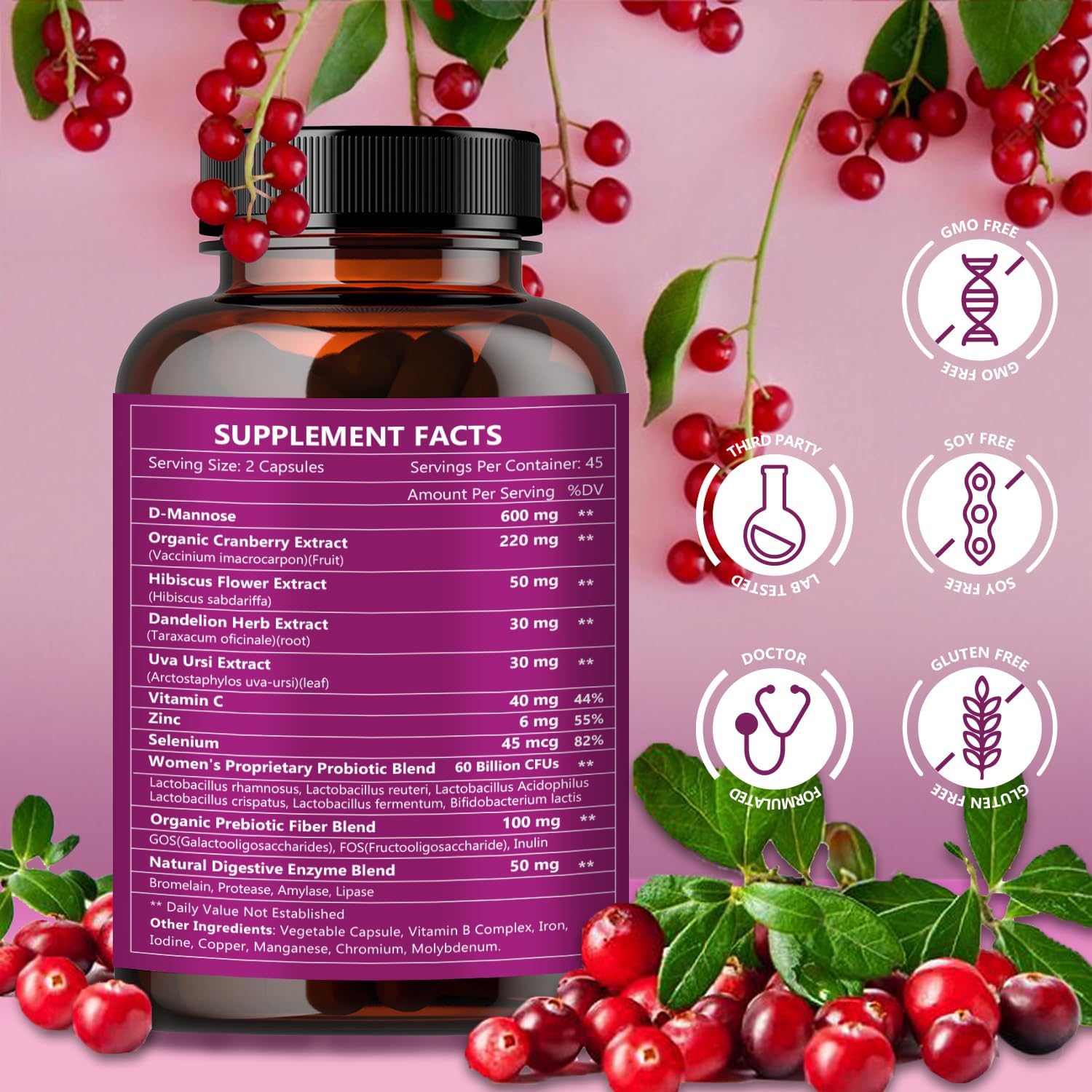 Women's Probiotic Supplement for Digestive Health and Immune Support - NATURE TARGET