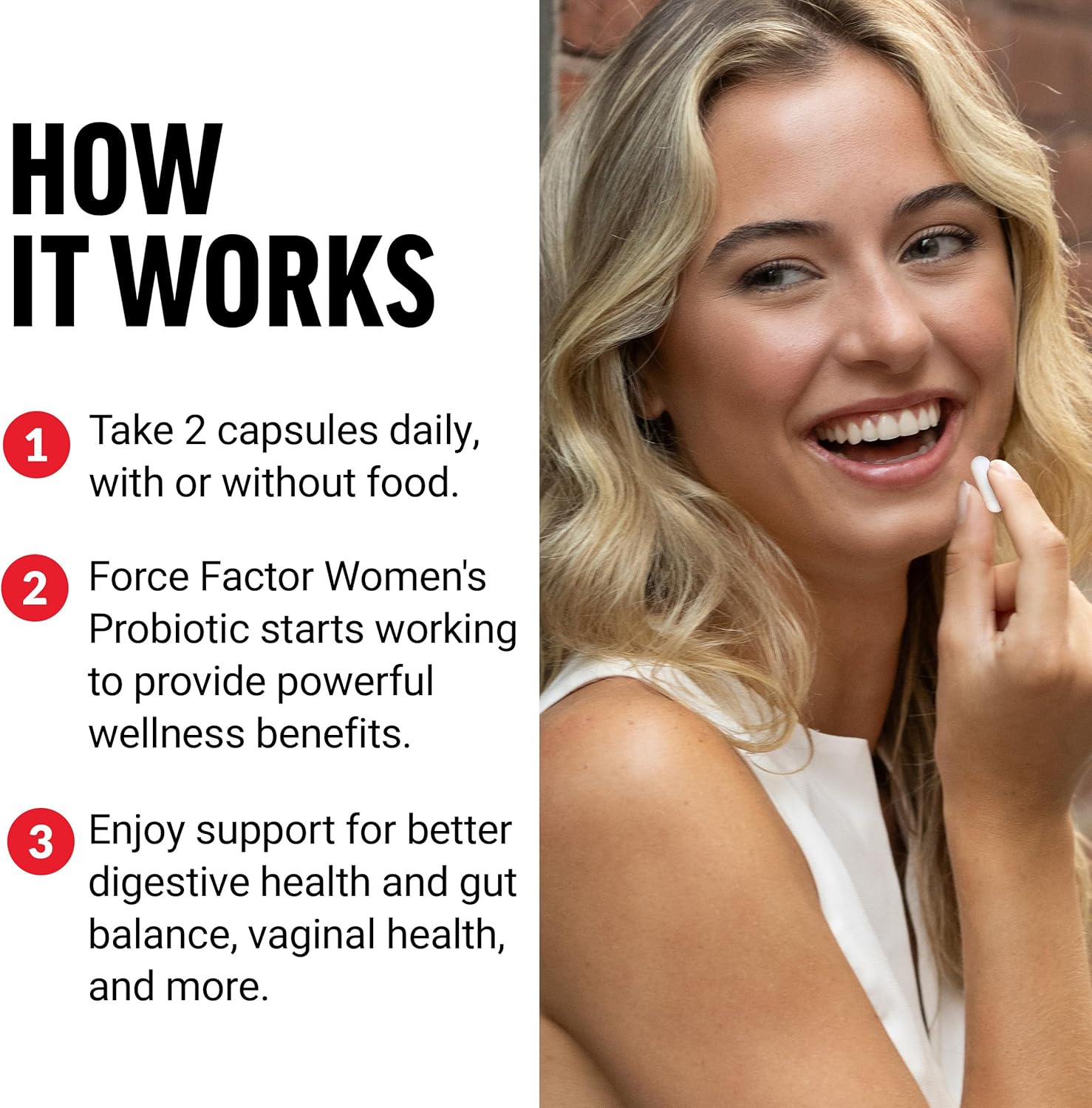 Women's Probiotic Supplement with 50 Billion CFU, 10 Strains for Digestive, Immune, and Vaginal Health, Vegan, 60 Capsules