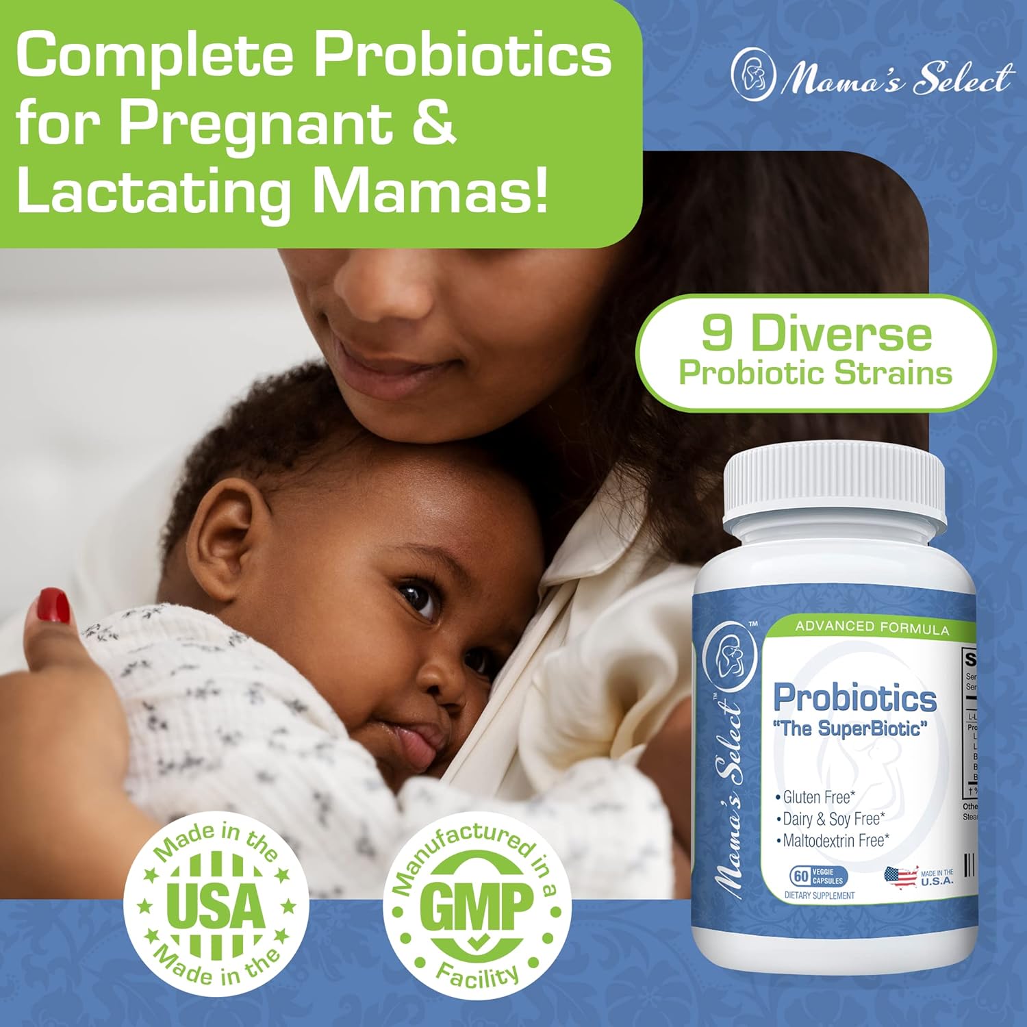 Women's Probiotic Supplement with 9 Live Strains, Lactobacillus acidophilus, Gut Health Support, Weight Management - 60 Capsules