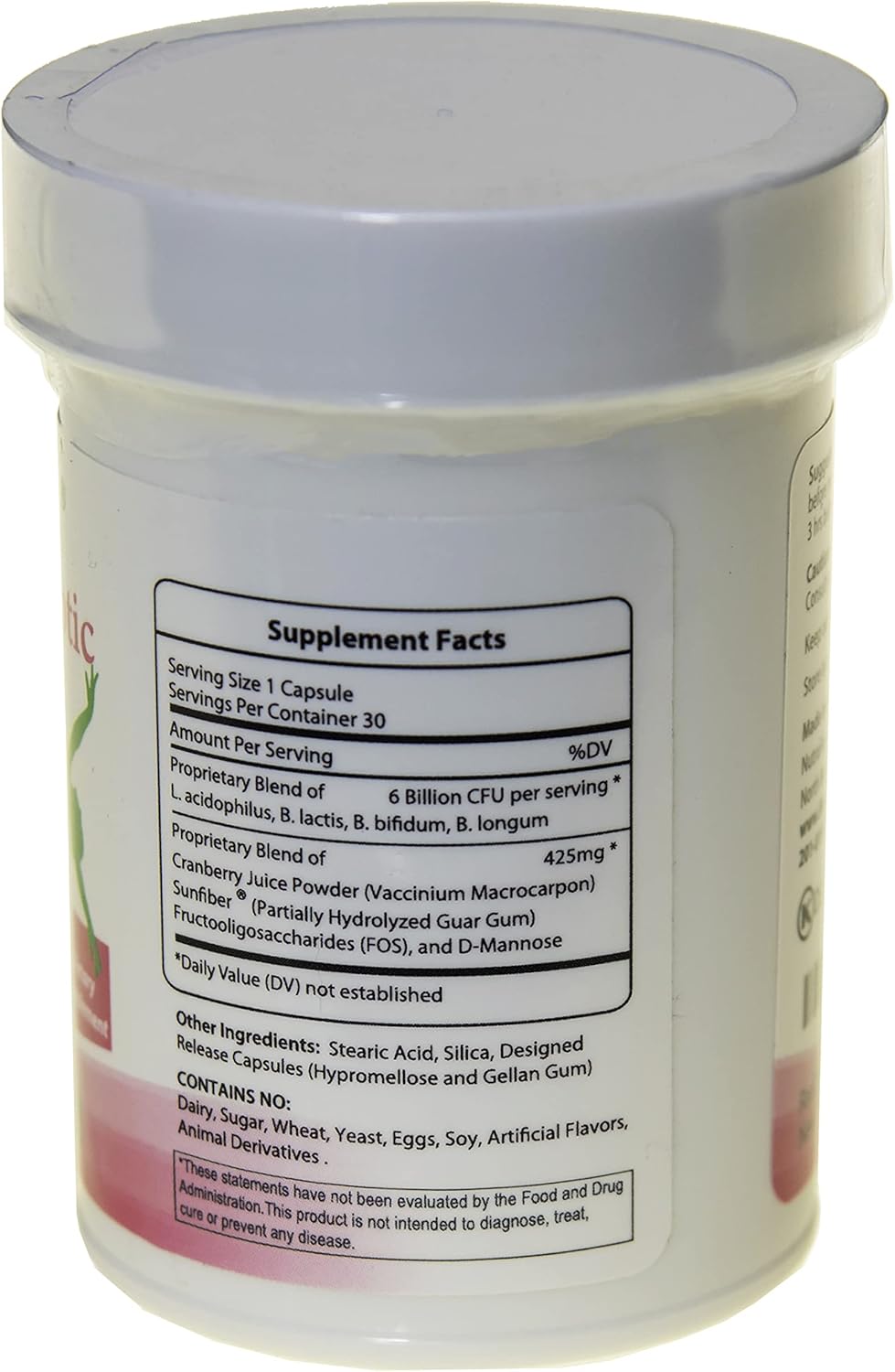 Women's Probiotic with Cranberry Powder for Urinary Tract and Immune System Health, Kosher Certified, Non-Dairy, Gluten Free, Non-GMO