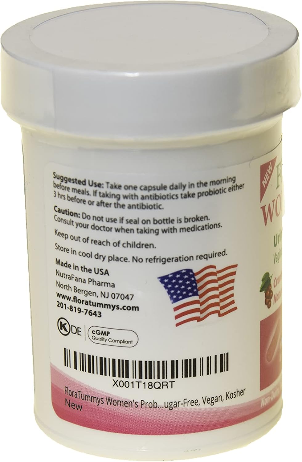 Women's Probiotic with Cranberry Powder for Urinary Tract and Immune System Health, Kosher Certified, Non-Dairy, Gluten Free, Non-GMO