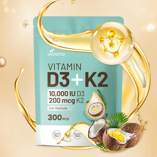 Women's Probiotic with Prebiotics, Lactobacillus, Vitamin D3, and K2 - 300 Softgels with Coconut Oil