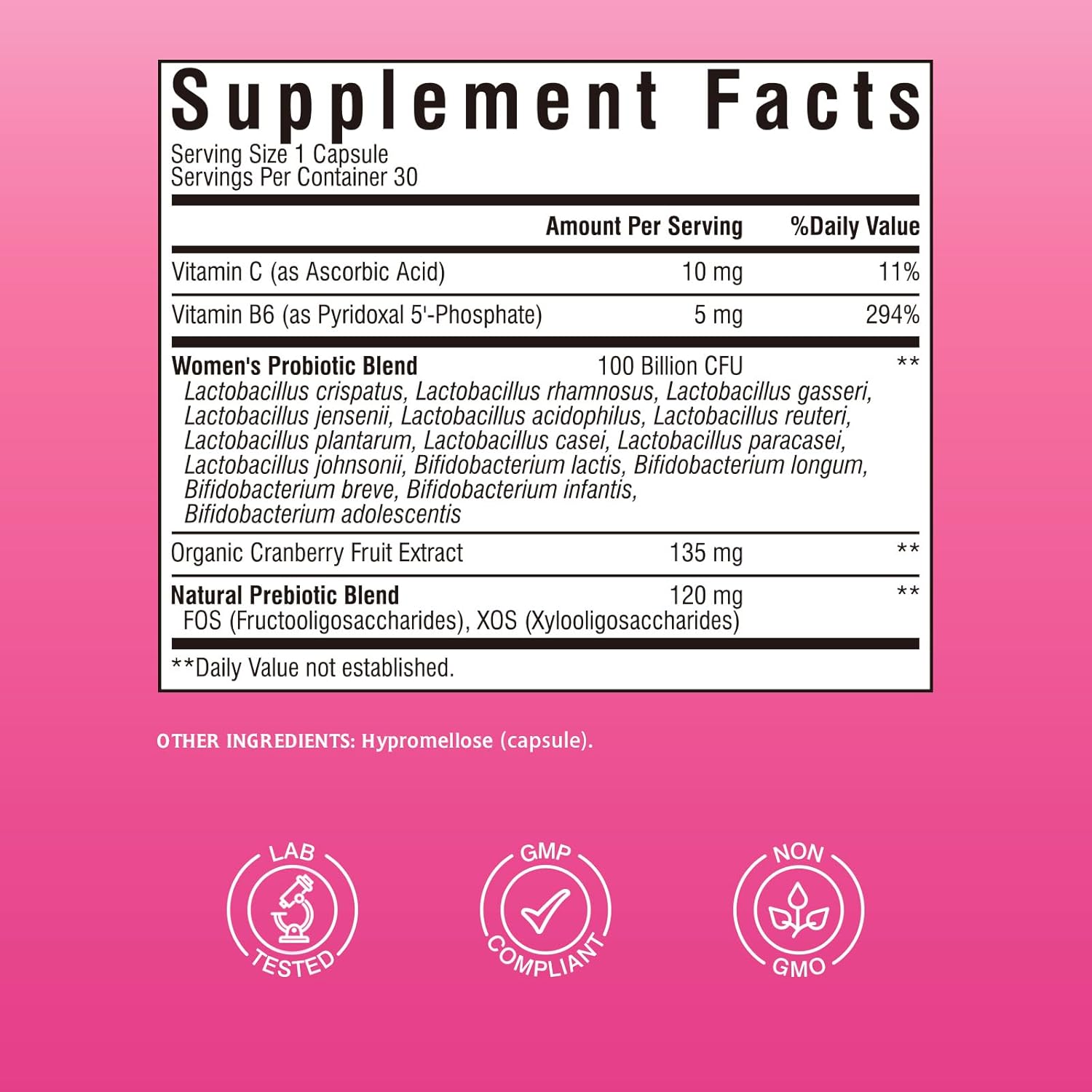 Women's Probiotics 100 Billion CFU & Magnesium Complex Supplement 6 in 1, 30+120 Capsules