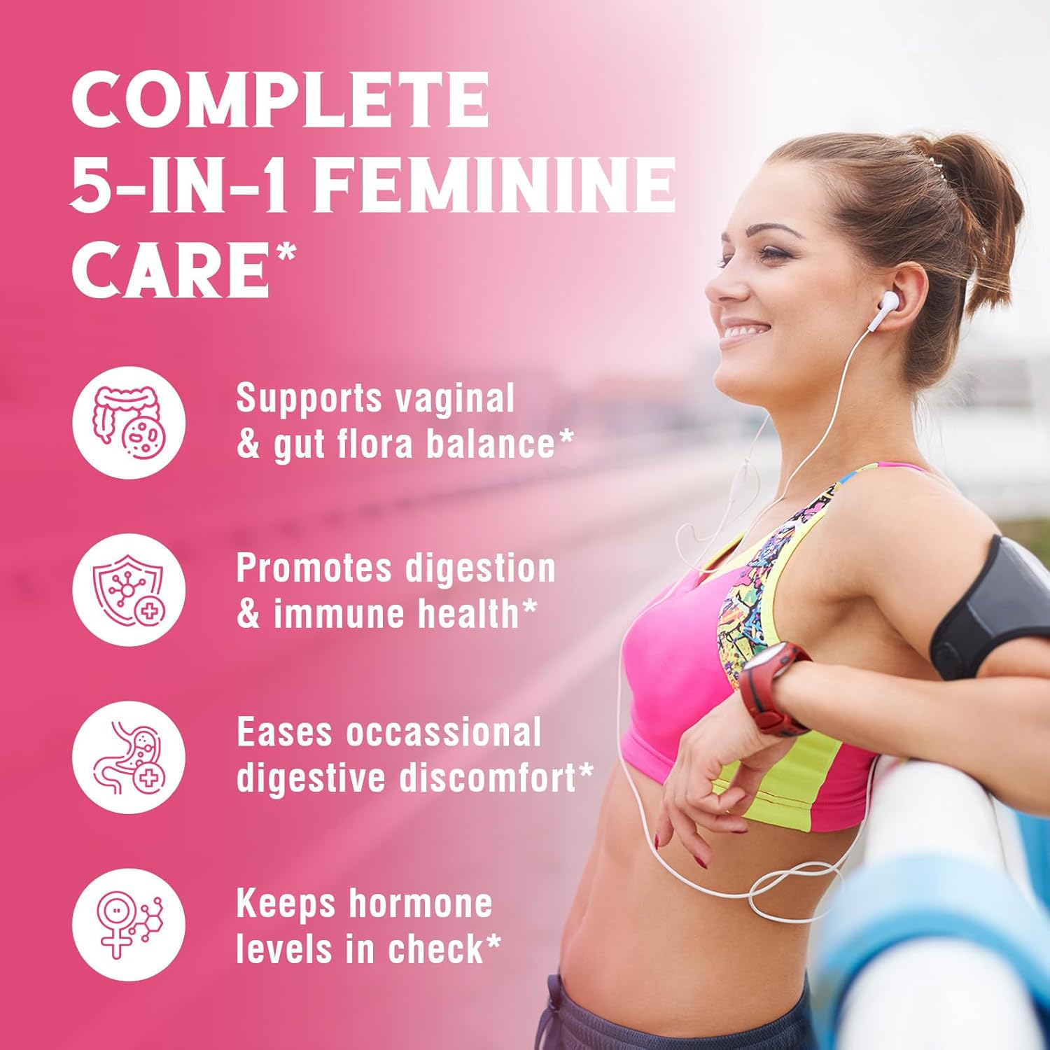 Women's Probiotics 100 Billion CFU & Magnesium Complex Supplement 6 in 1, 30+120 Capsules