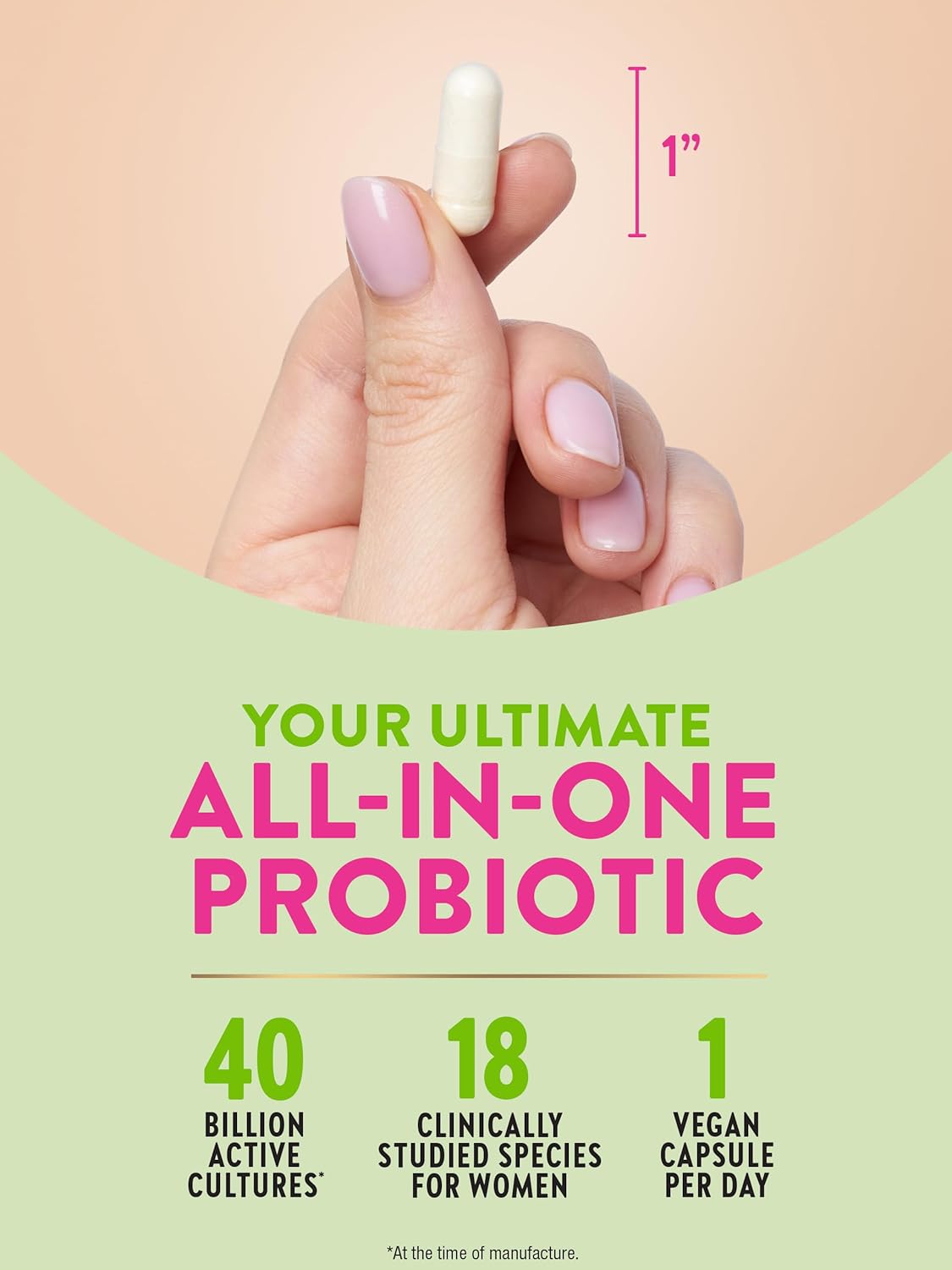 Women's Raw Flora Probiotics with Cranberry & D-Mannose - 40 Billion CFU - 33 Vegan Capsules - Vegan & Gluten-Free by Nature's Truth