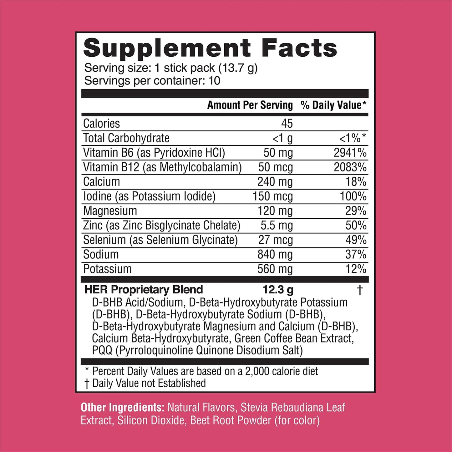 Women's Real Ketones Drink Mix with BHB Exogenous Ketones & Green Coffee Bean - Energy & Hormonal Balance Support - Watermelon - 30ct