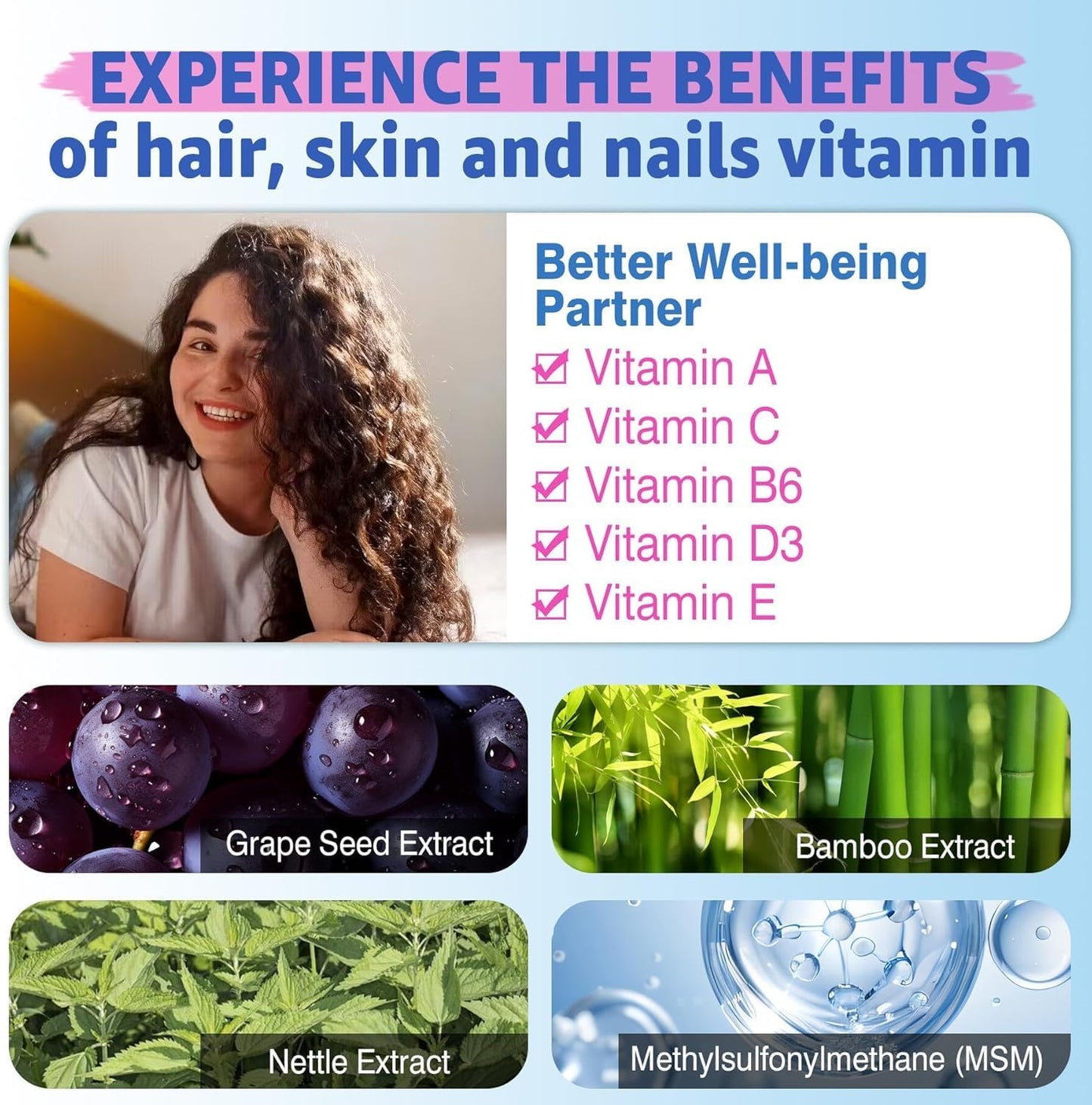 Women's Sugar-Free Biotin Gummies with Multi Collagen for Hair Skin Nails - 10000mcg Biotin, Hydrolyzed Collagen, Keratin, Hyaluronic Acid - Hair Growth Vitamins