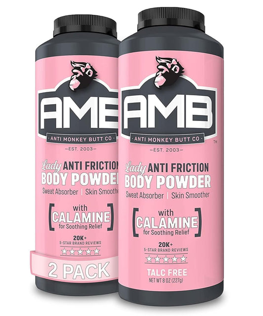 Women's Talc-Free Anti Chafing Body Powder with Calamine - Hypoallergenic Formula (2 Pack, 8 oz)