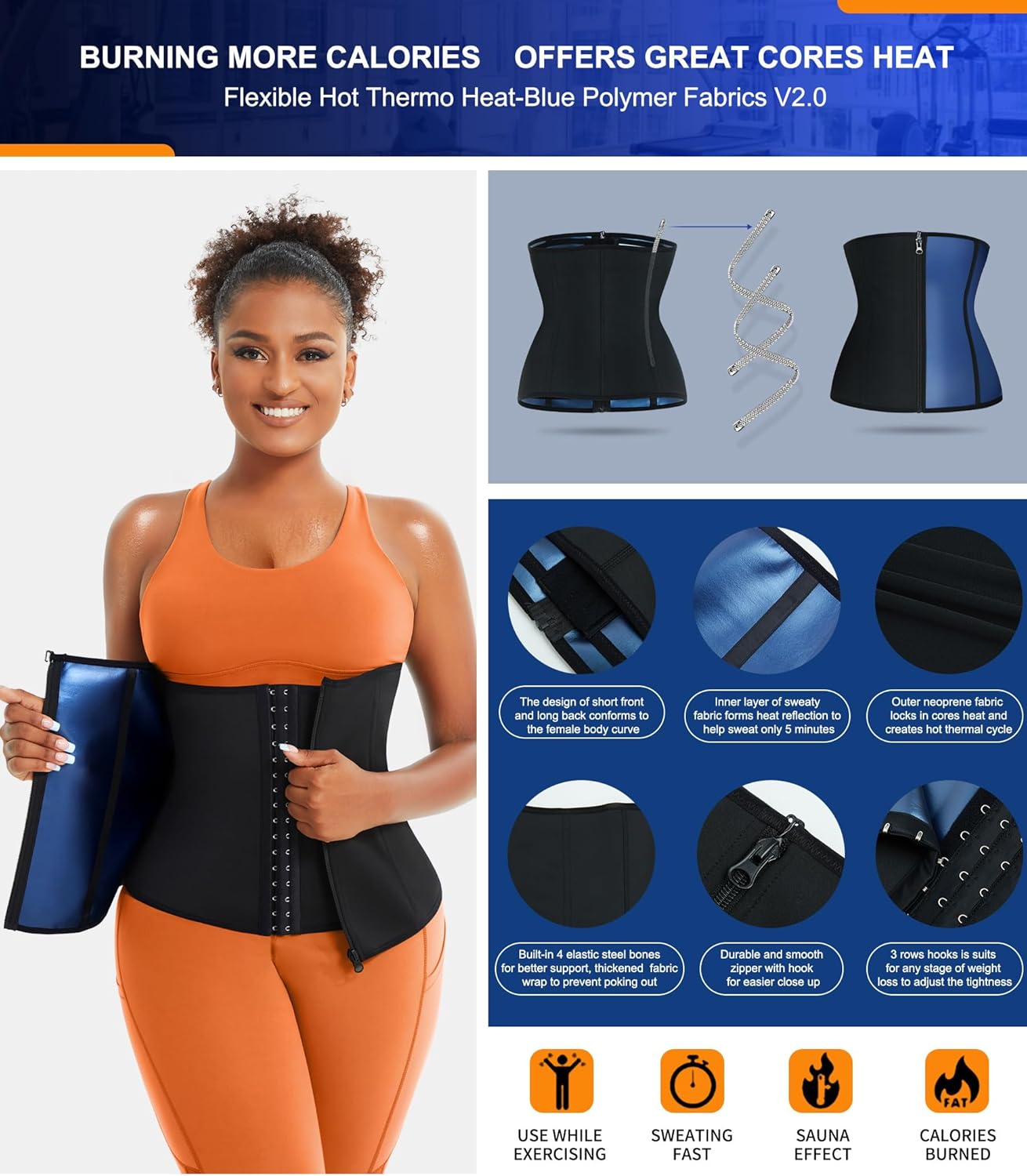 Women's TrainingGirl Waist Trainer - Lower Belly Trimmer Corset for Tummy Wrap Workout & Sweat Belt for Sports Sauna Suit