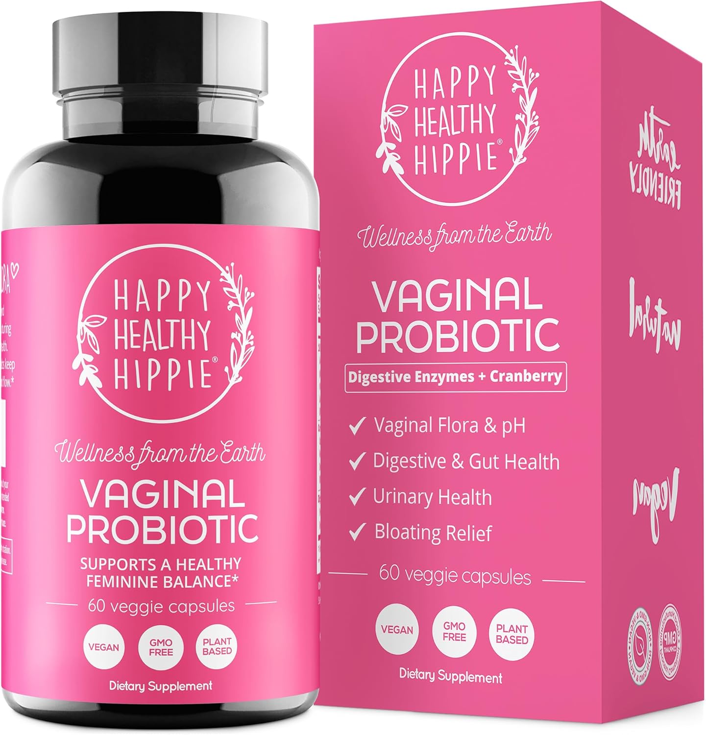 Women's Vaginal Probiotic Supplement with Cranberry & D-Mannose - 10 Strains for pH Balance, BV & Yeast Control - 60 Capsules