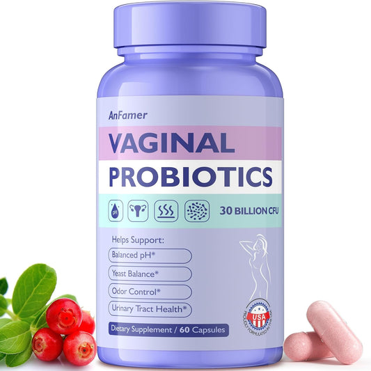 Women's Vaginal Probiotics with Prebiotics, Promotes pH Balance & Urinary Tract Health, Lactobacillus Probiotic Blend - 60 Capsules