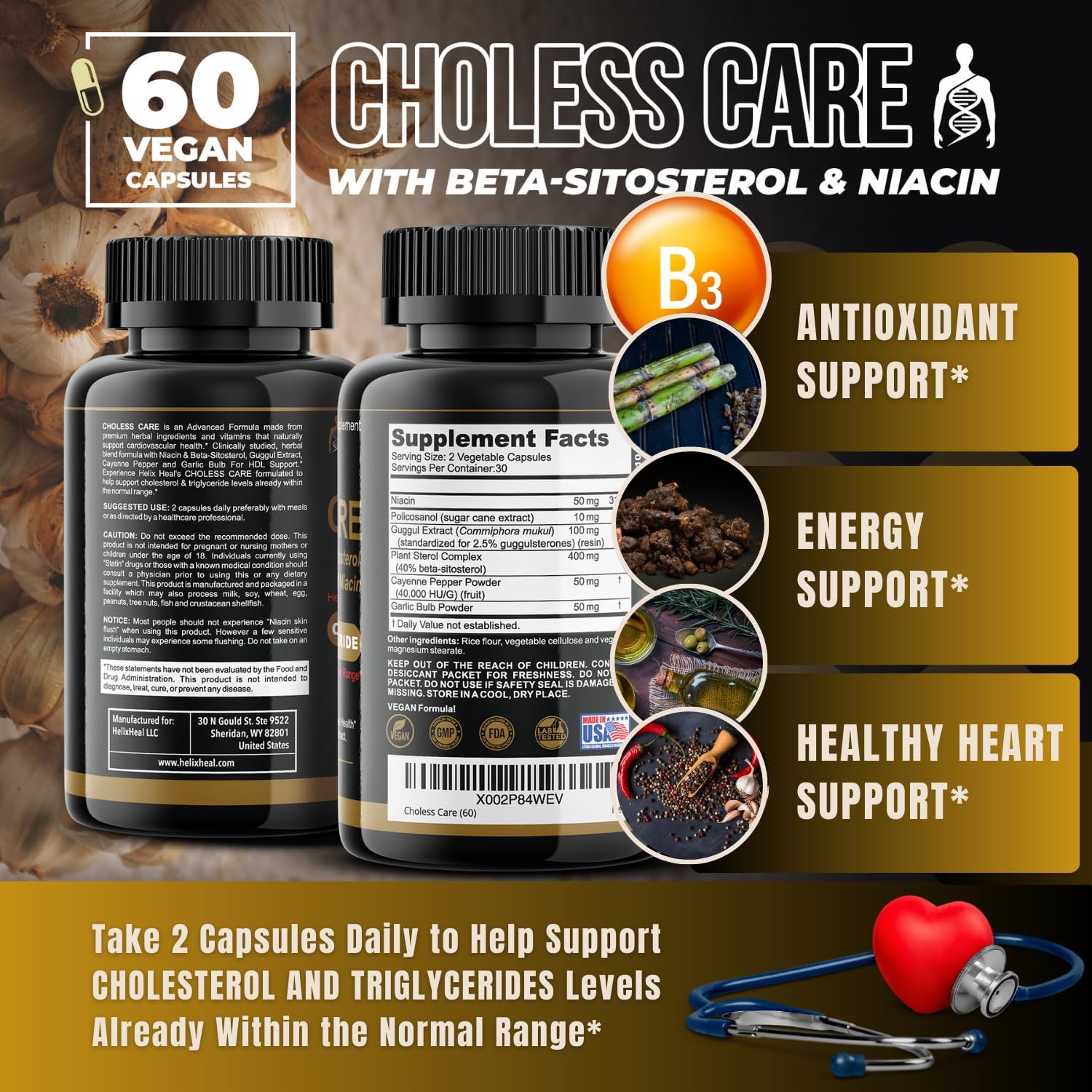 Women's Weight Loss & Cholesterol Lowering Bundle - Helix Heal Appetite Suppressant