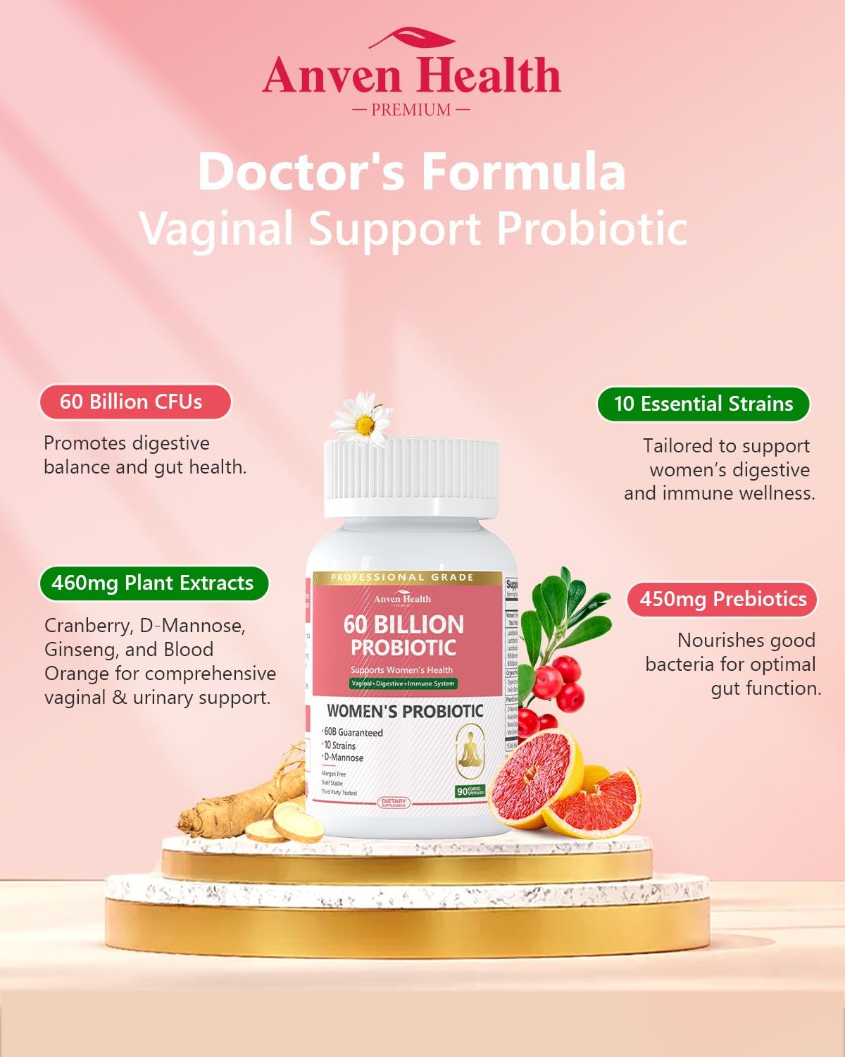 Women's Wellness Bundle: 2 Probiotic Bottles + Spermidine & Fisetin - Digestive Health, Cellular Renewal, & Anti-Aging