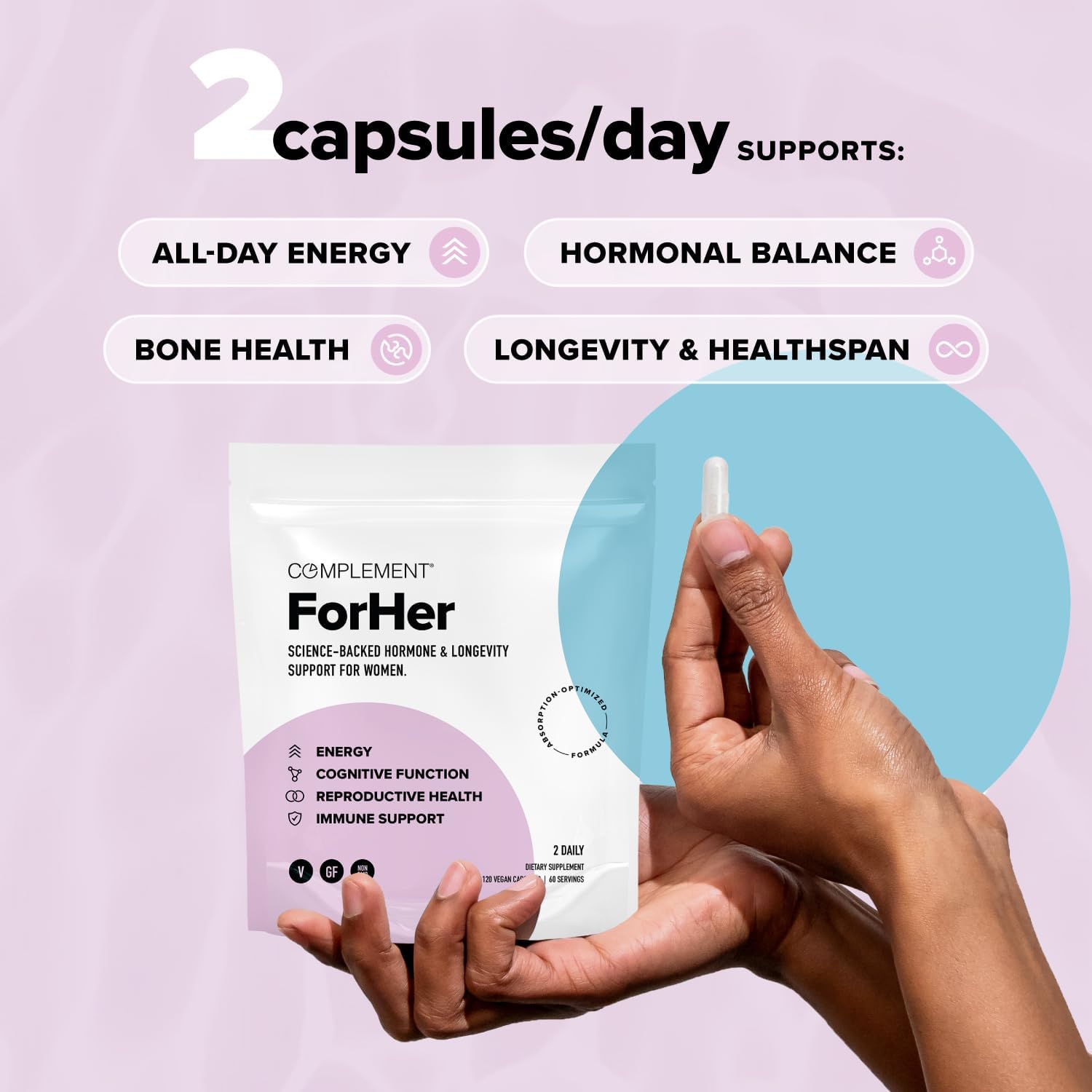 Women's Wellness Bundle: Vegan Multivitamin with Omega 3, B12, D3, Iron, Folate - Energy, Immunity, Hormonal Balance Support for 30 Days