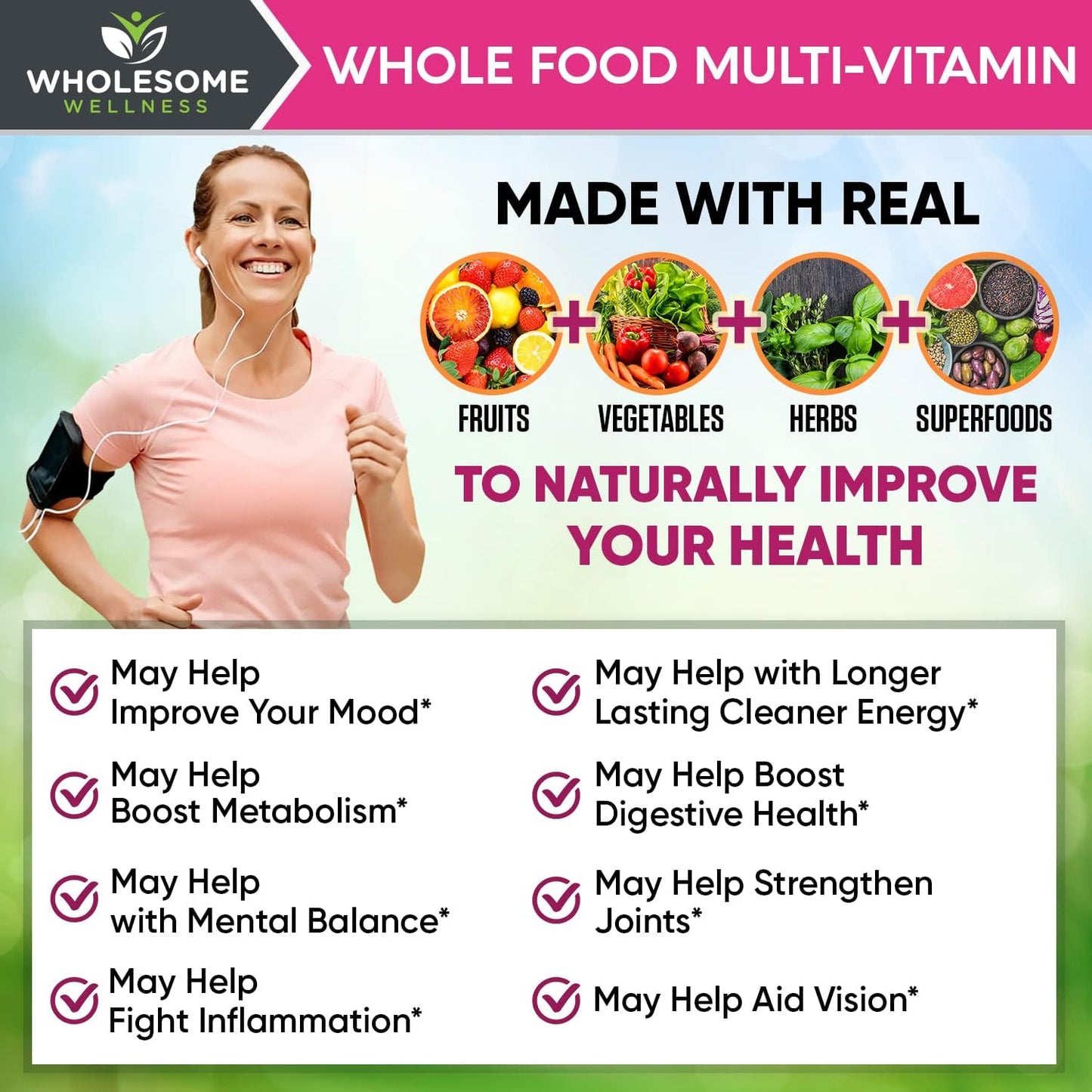 Women's Whole Food Multivitamin Bundle with Raw Probiotics - Natural Vitamins, Minerals, Organic Extracts, Prebiotics - 100 Billion CFUs