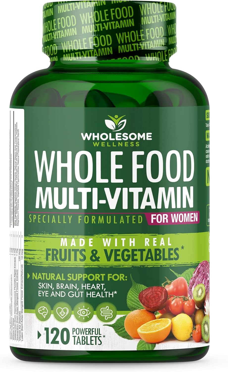 Women's Whole Food Multivitamin & Multi Collagen Protein Bundle - Types I, II, III, V, X - Promotes Overall Wellness & Beauty