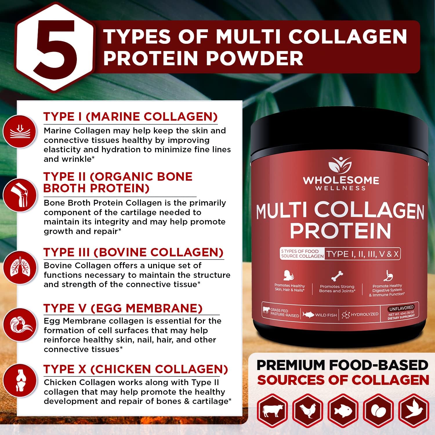 Women's Whole Food Multivitamin & Multi Collagen Protein Bundle - Types I, II, III, V, X - Promotes Overall Wellness & Beauty