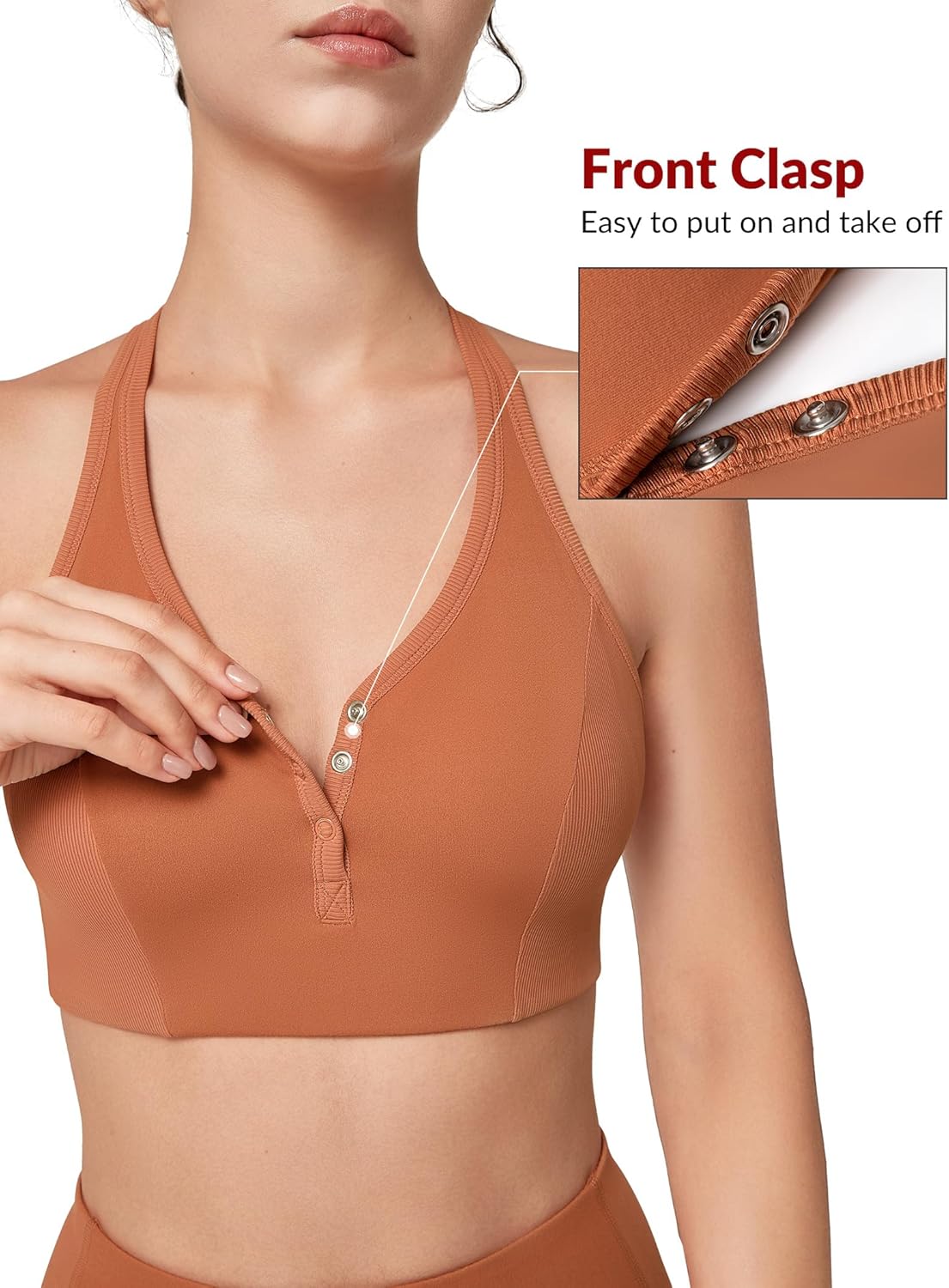 Women's Yvette Yoga Sports Bra - Light Support, Wireless, Padded, Cute Crop Tank Top - Soft and Comfortable