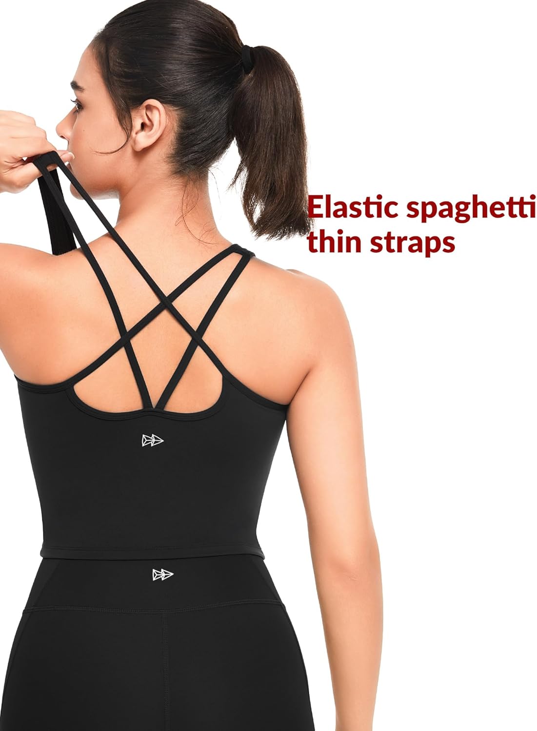 Women's Yvette Yoga Sports Bras - Strappy Longline Tank Tops for Workouts