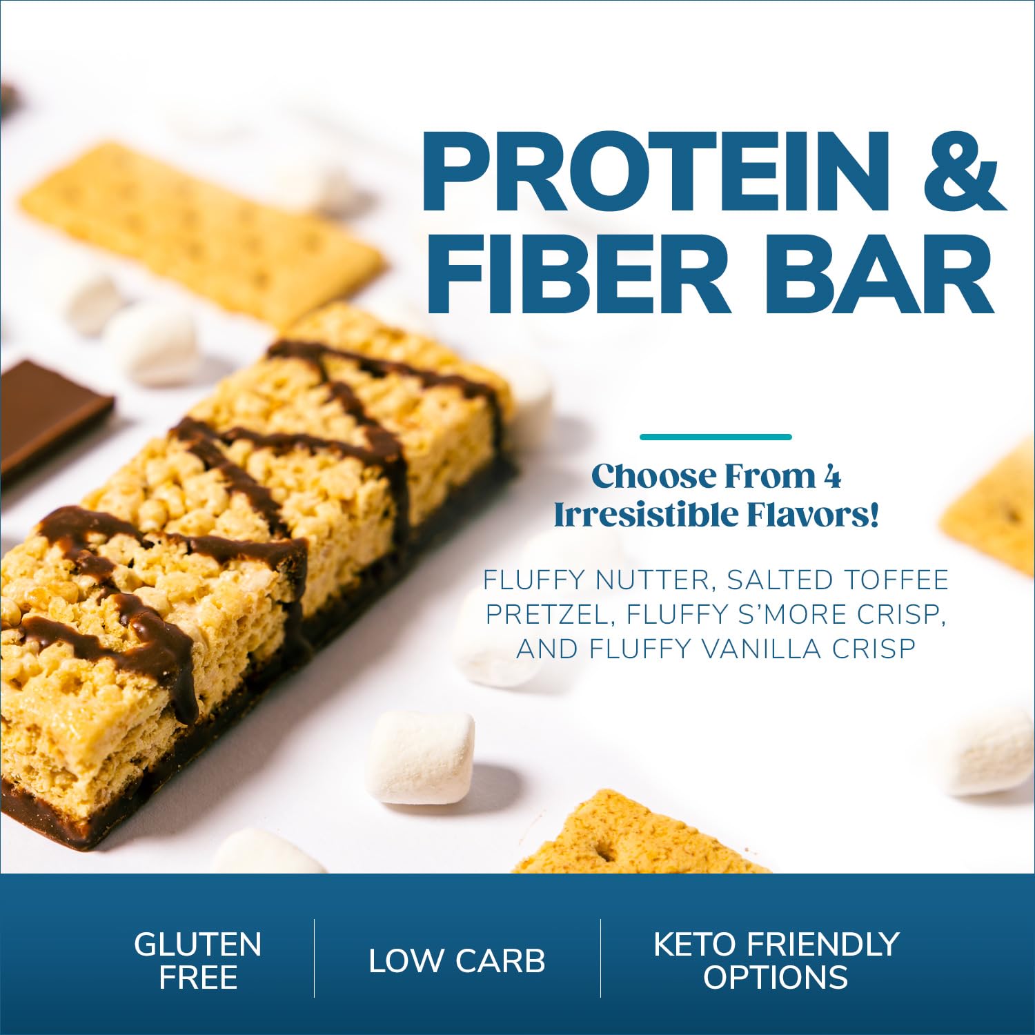 WonderSlim Fluffy Nutter Protein & Fiber Bar - Gluten Free, 15g Protein, 6g Fiber (7ct)