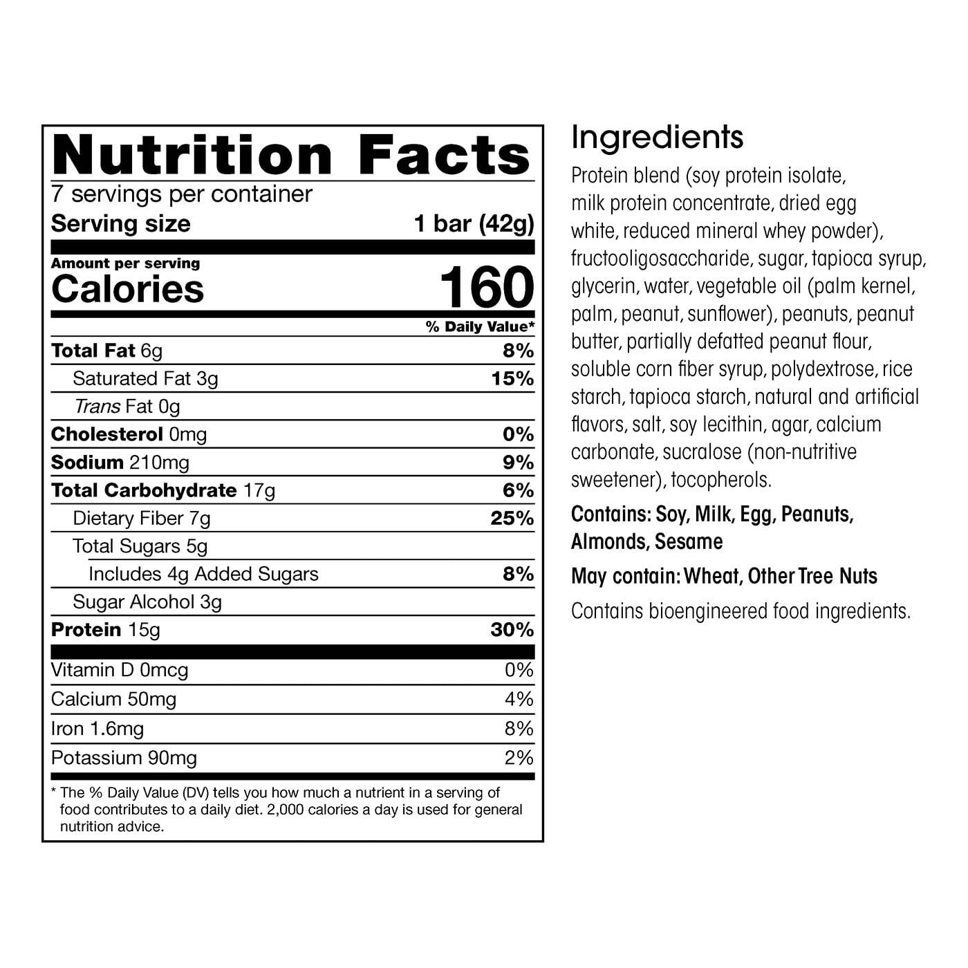 WonderSlim Fluffy Nutter Protein & Fiber Bar - Gluten Free, 15g Protein, 6g Fiber (7ct)