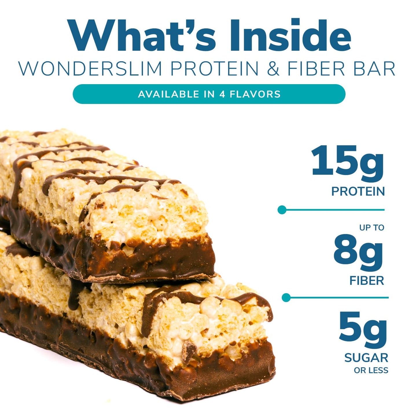 WonderSlim Salted Toffee Pretzel Protein & Fiber Bars - 15g Protein, 7g Fiber, Gluten Free (7ct)
