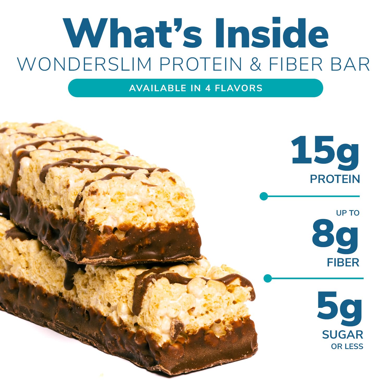 WonderSlim Salted Toffee Pretzel Protein & Fiber Bars - 15g Protein, 7g Fiber, Gluten Free (7ct)