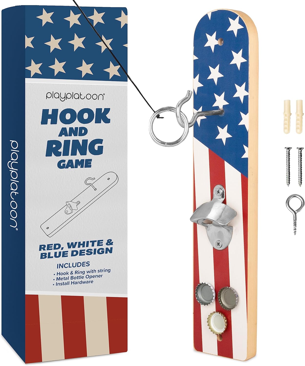 Wooden Hook and Ring Toss Bar Game Set for Adults - Fun Ring Toss Game for Basements and Bars - Ideal Gifts for Home Entertainment