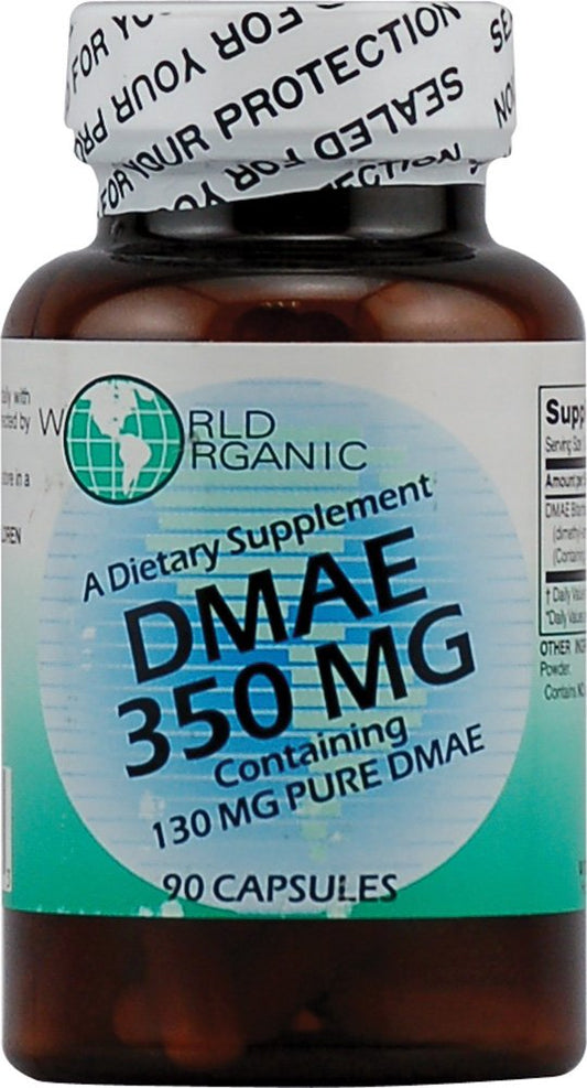 World Organic DMAE Capsules - 350 mg - 90 Count