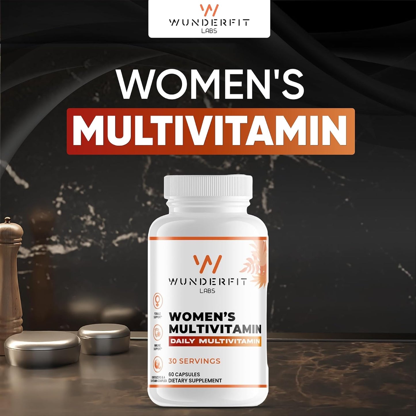 Wunderfit Labs Women's Multivitamin Capsules - 30 Servings, Daily Nutrition Supplement