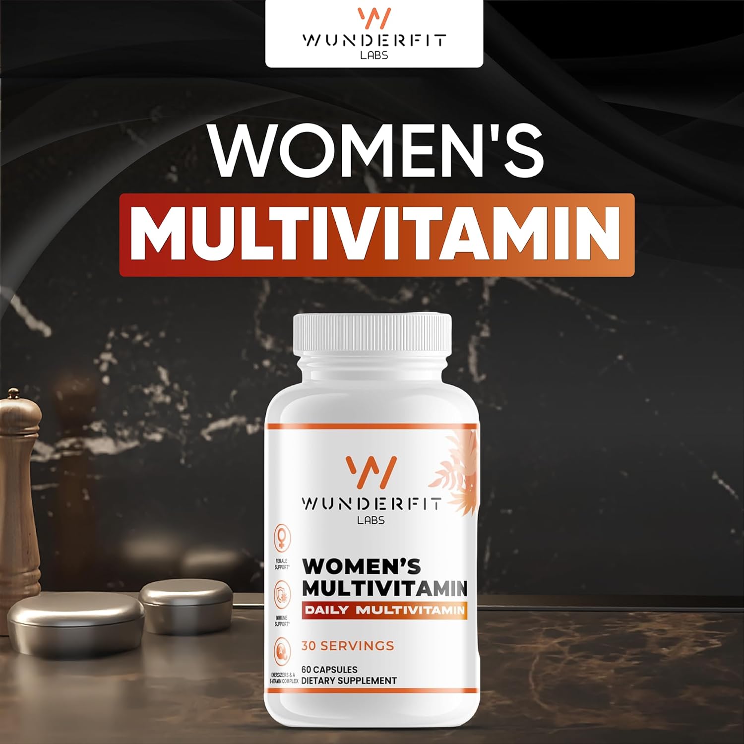 Wunderfit Labs Women's Multivitamin Capsules - 30 Servings, Daily Nutrition Supplement