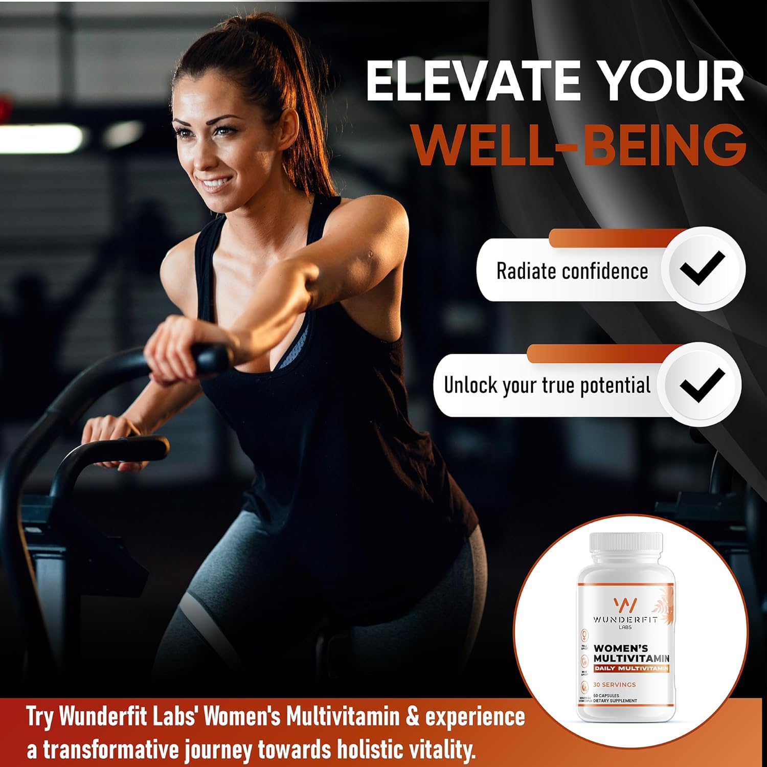 Wunderfit Labs Women's Multivitamin Capsules - 30 Servings, Daily Nutrition Supplement