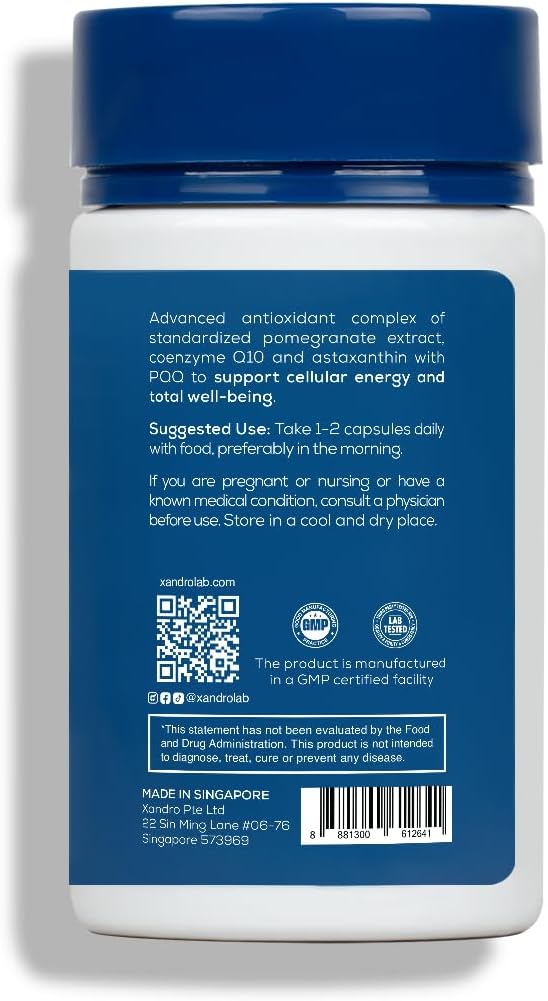 XANDRO Trans Resveratrol 500mg Capsules - Vegan Antioxidant Support Lab Tested - 60 Count