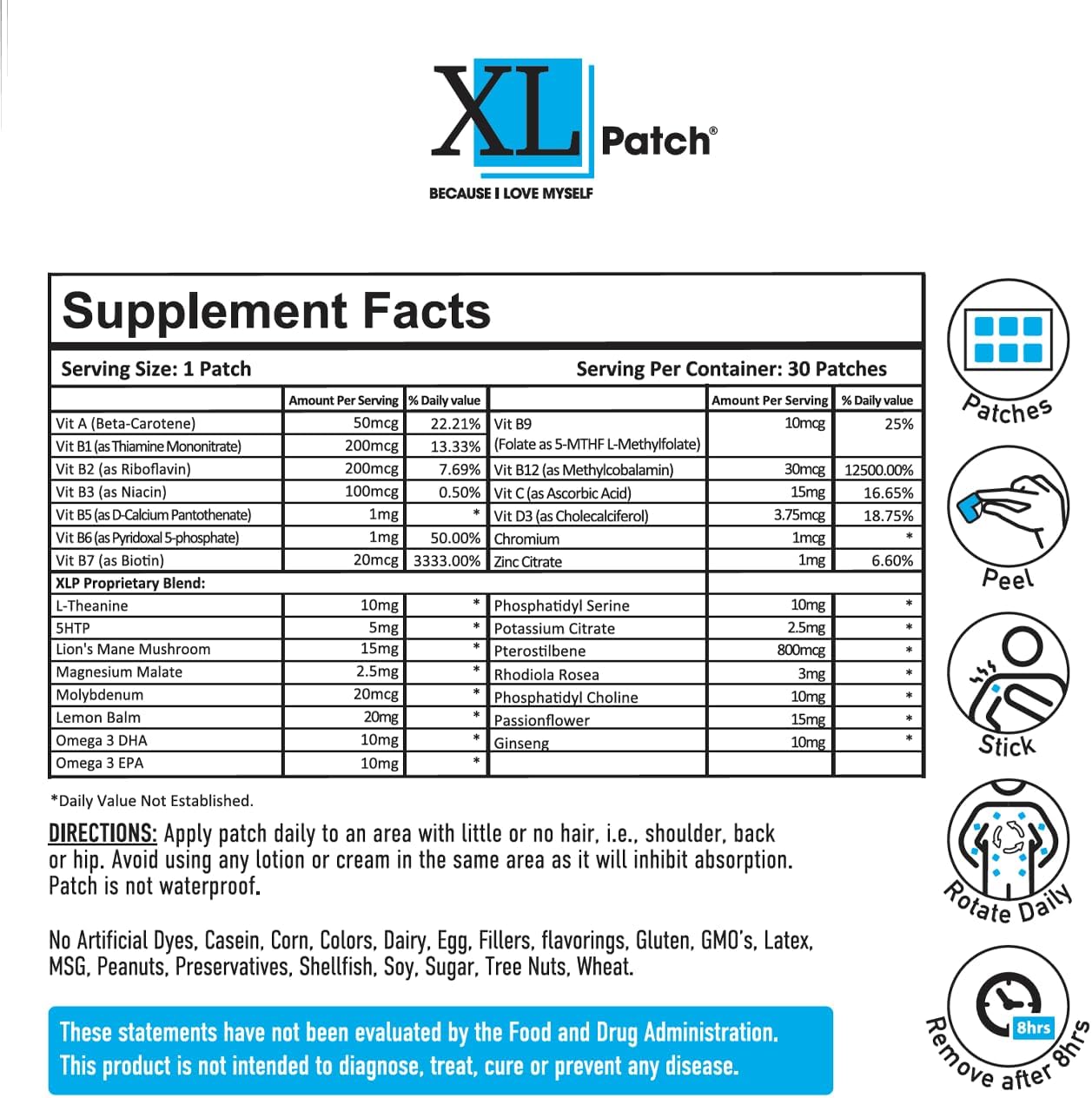 XLPATCH Focus Plus Supplement - 30 Day Supply
