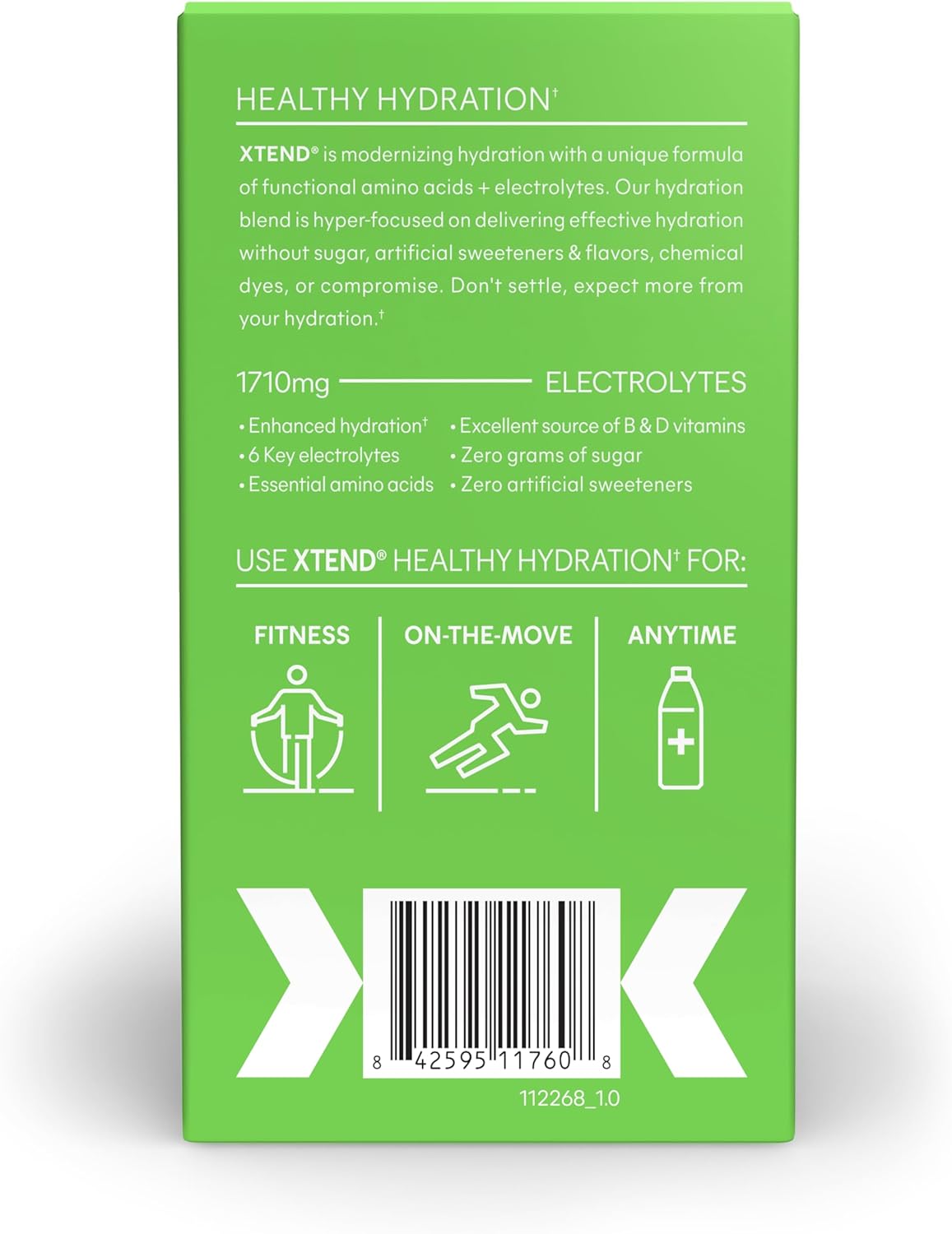 Xtend Healthy Hydration Lemon Lime Powder Packets - Zero Sugar Electrolyte Drink Mix with Amino Acids - NSF Certified Sport Hydration - 15 Sticks
