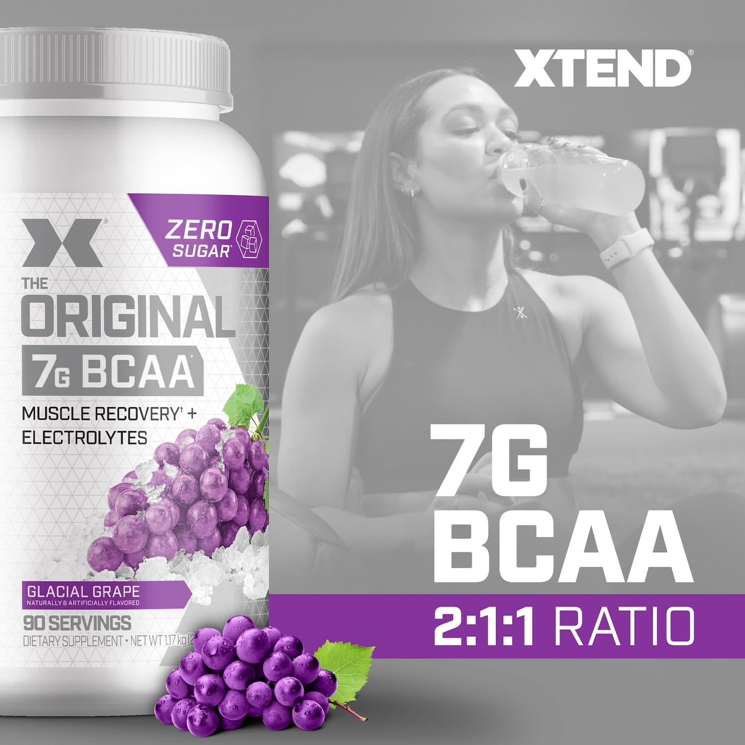Xtend Original BCAA Powder - Sugar Free Post Workout Drink with Amino Acids, 90 Servings for Muscle Recovery
