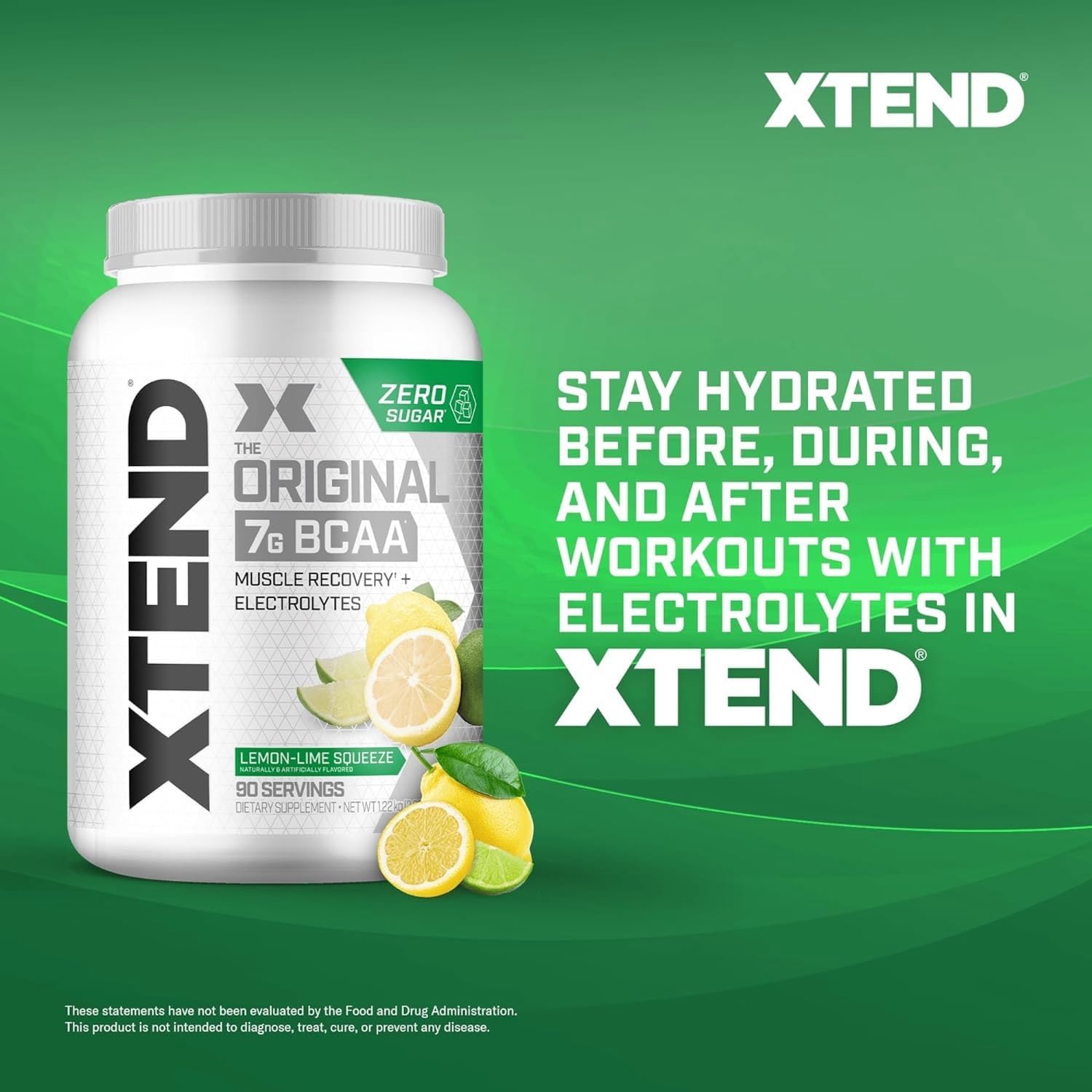 Xtend Original BCAA Powder - Sugar Free Post Workout Drink with Amino Acids for Muscle Recovery, 90 Servings