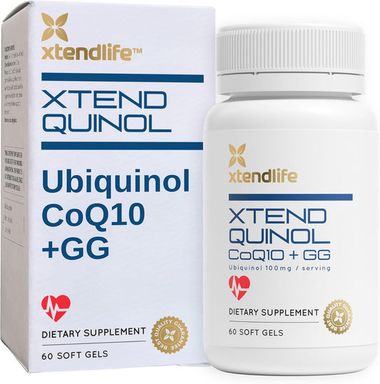 Xtendlife Xtend-Quinol CoQ10 Ubiquinol & GG Supplement - Heart Health, Cellular Energy, Aging - 2 Month Supply