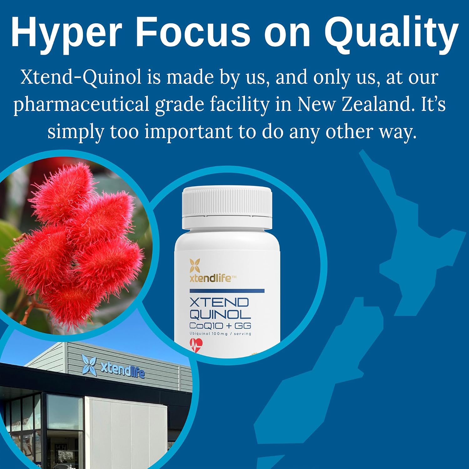 Xtendlife Xtend-Quinol CoQ10 Ubiquinol & GG Supplement - Heart Health, Cellular Energy, Aging - 2 Month Supply