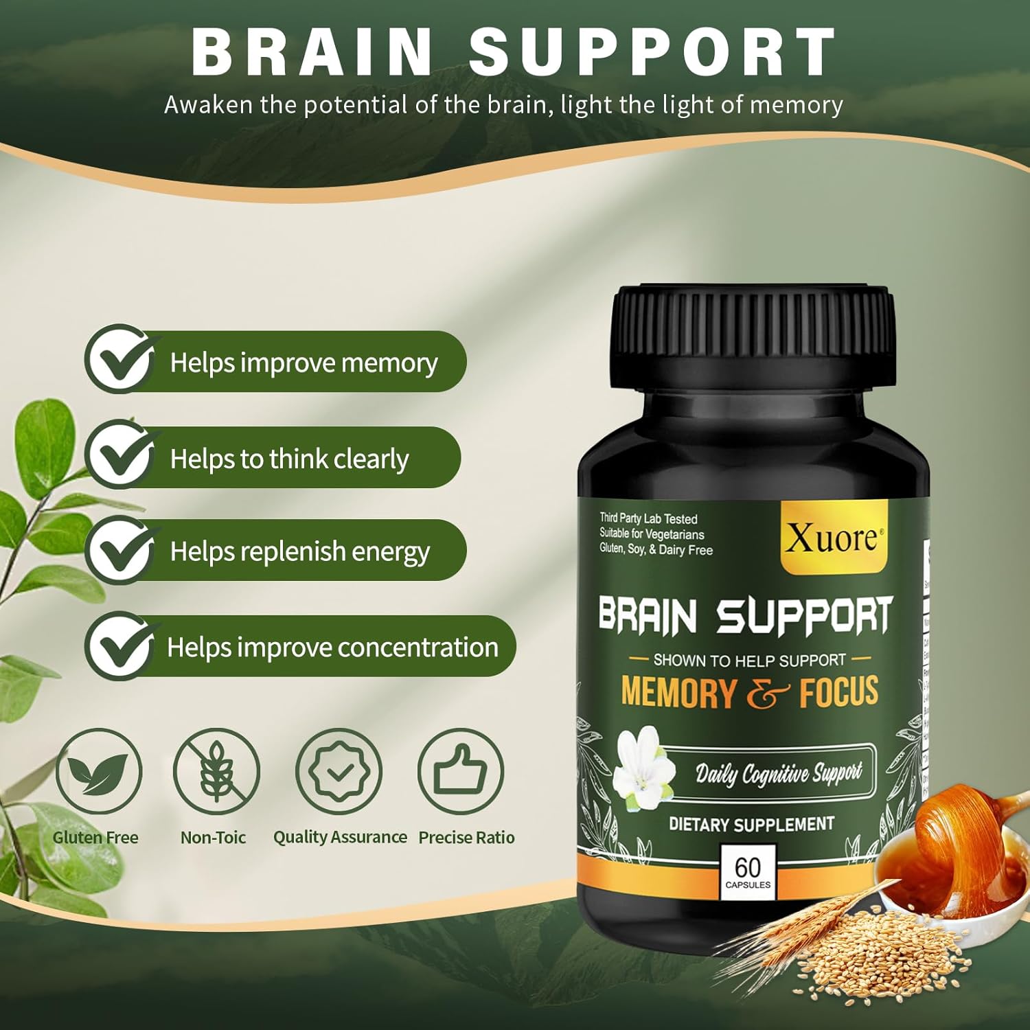 Xuore Liver Renew Cleanse Detox & Gut Support Supplement for Men & Women - Advanced Brain Nootropic Formula