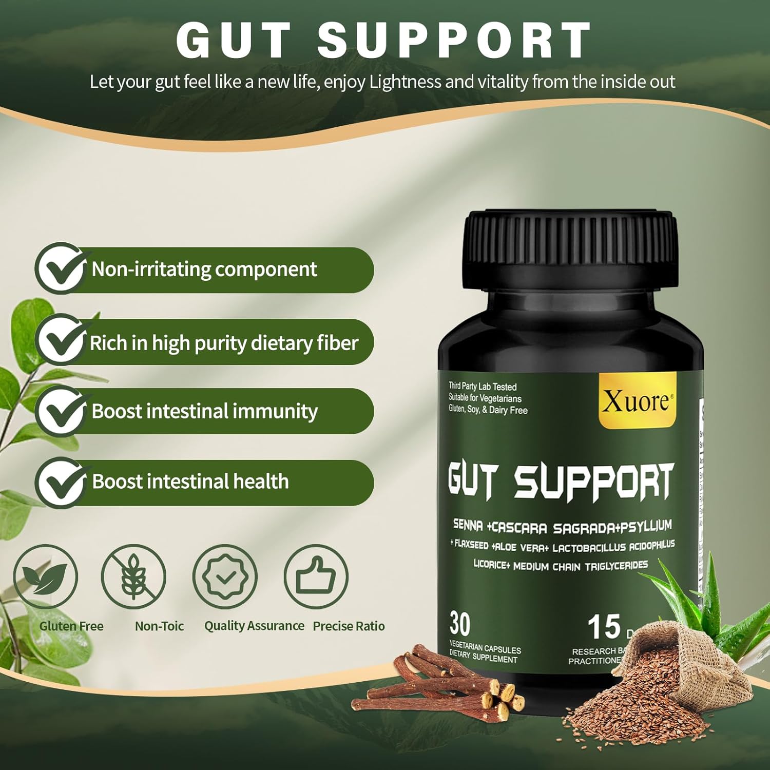 Xuore Liver Renew Cleanse Detox & Gut Support Supplement for Men & Women - Advanced Brain Nootropic Formula