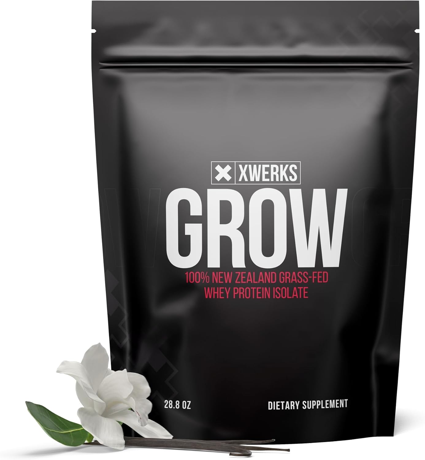 Xwerks Grow Vanilla Grass-Fed Whey Protein Isolate Powder - 30 Servings, 25g Protein - Paleo, Keto, All-Natural, Soy & Gluten-Free