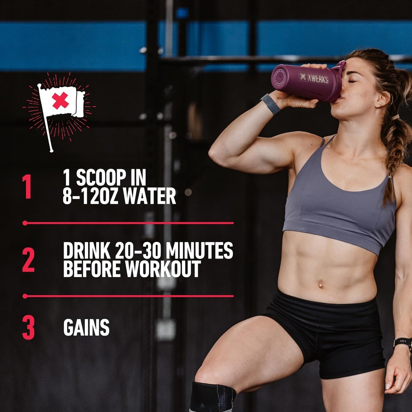 Xwerks Ignite Orange Pre-Workout Powder - Natural Keto Blend for Explosive Energy, Gluten-Free Stamina Boost with 150mg Caffeine - 30 Servings