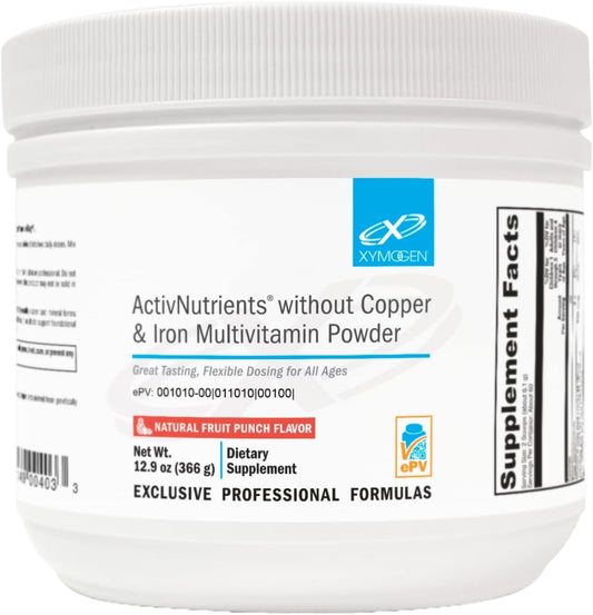 XYMOGEN ActivNutrients Fruit Punch Multivitamin Powder - Copper & Iron Free (12.9 oz)