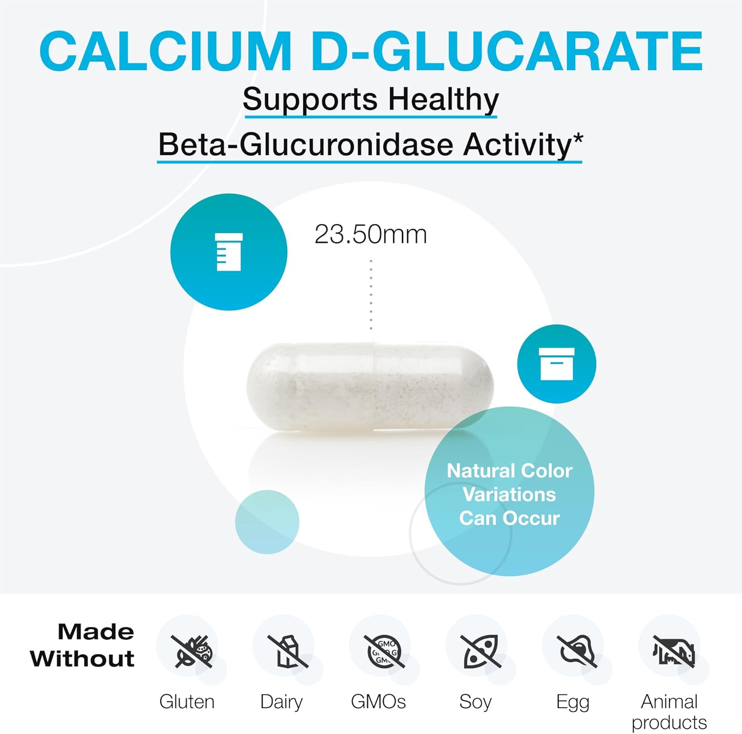 XYMOGEN Calcium D-Glucarate Supplement - 500mg Capsules for Healthy Detox of Fat-Soluble Toxins, Estrogen, and Androgens