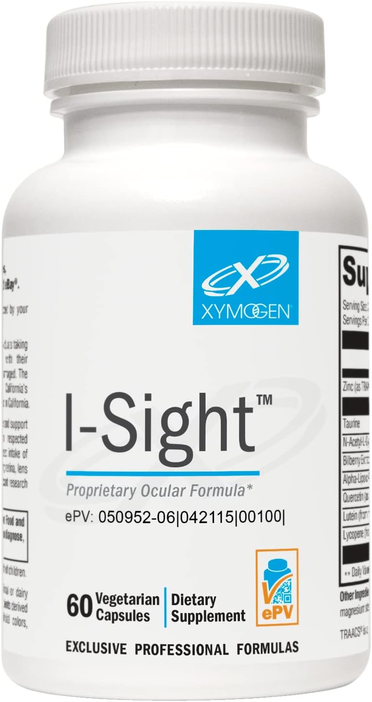 XYMOGEN I-Sight Capsules - Promotes Eye Health with NAC, ALA, Lutein, Lycopene, Bilberry Extract, Quercetin - 60 Count